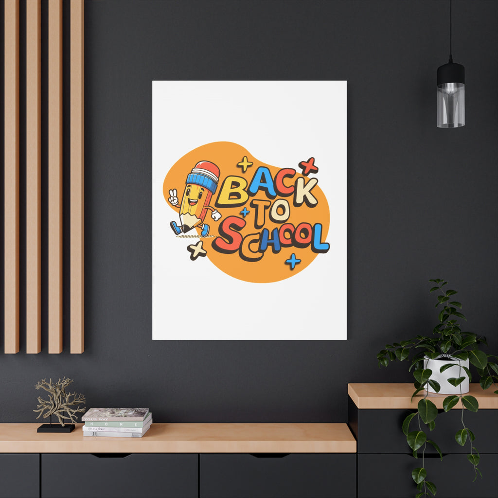 Back to School Canvas Wall Art — Cheerful Pencil Classroom Decor