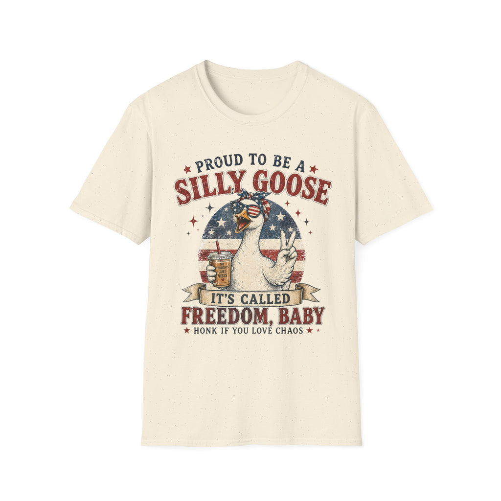Funny Silly Goose Patriotic T-Shirt | Proud To Be A Silly Goose | Vintage 4th of July Graphic Tee
