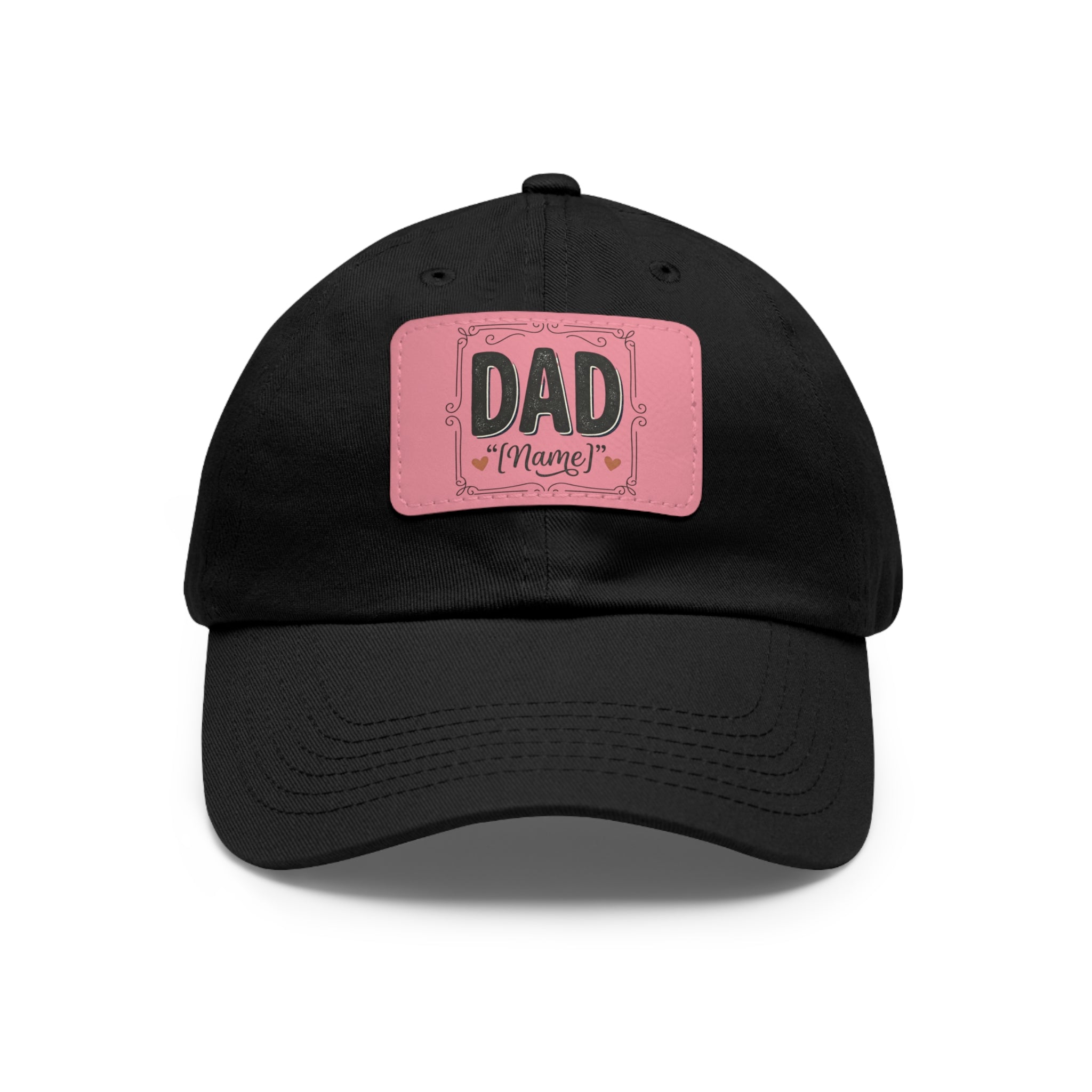 Personalized "Dad" Leather Patch Dad Hat — Custom Father's Day Cap