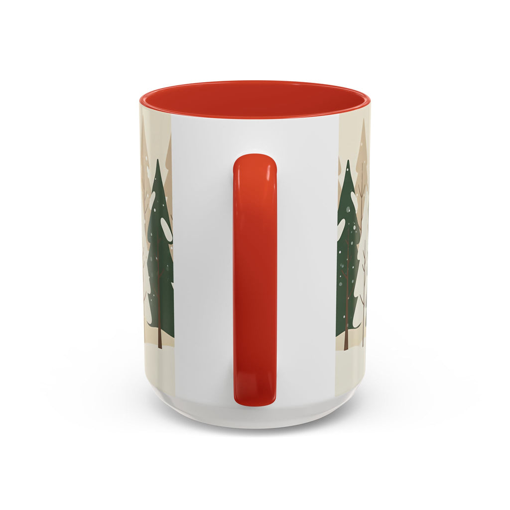 Minimal Winter Forest Accent Mug | Holiday Coffee Cup