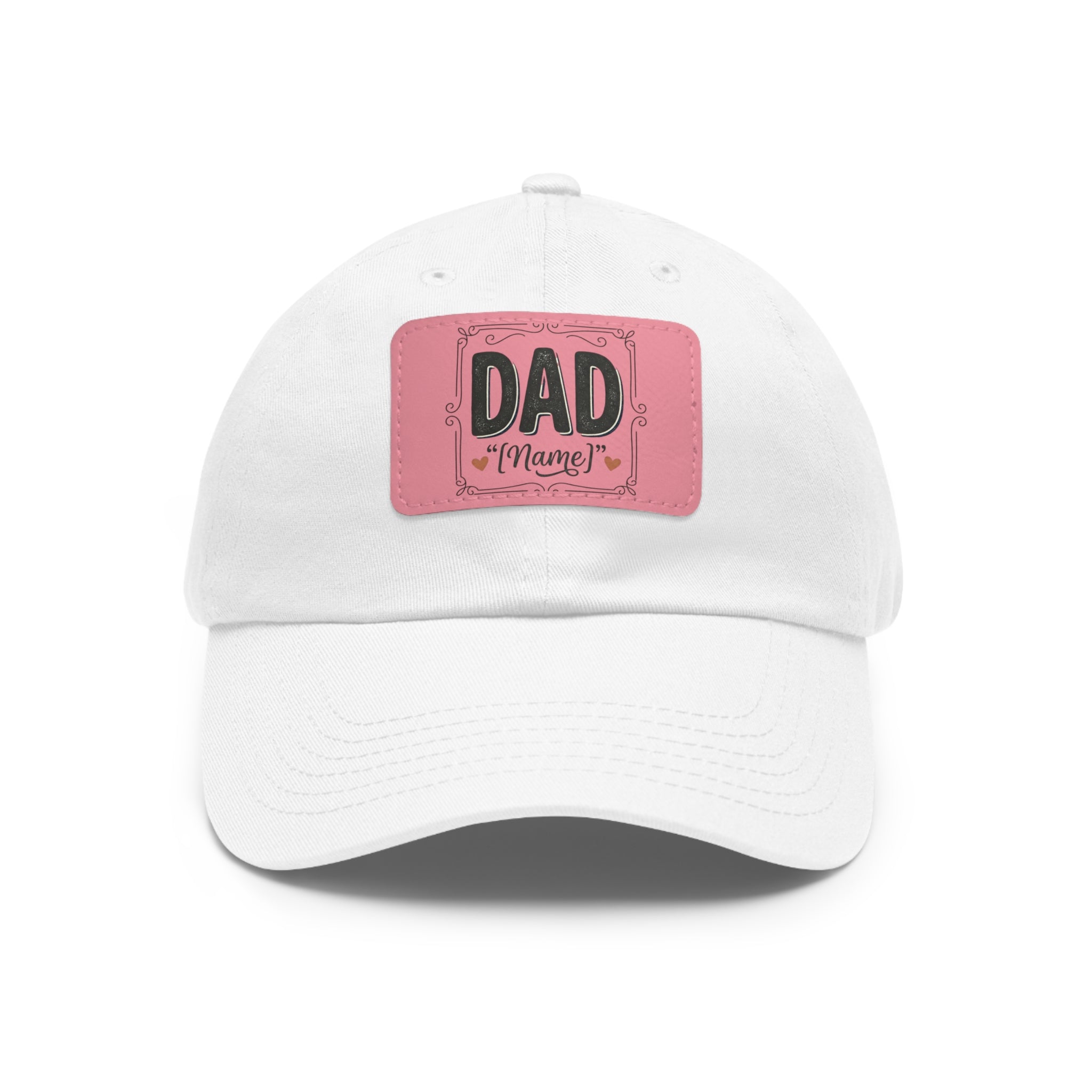 Personalized "Dad" Leather Patch Dad Hat — Custom Father's Day Cap