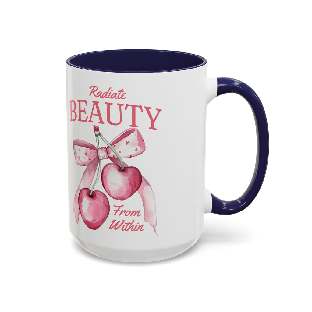 Personalized Coquette Cherry Mug | Watercolor Bow Cup