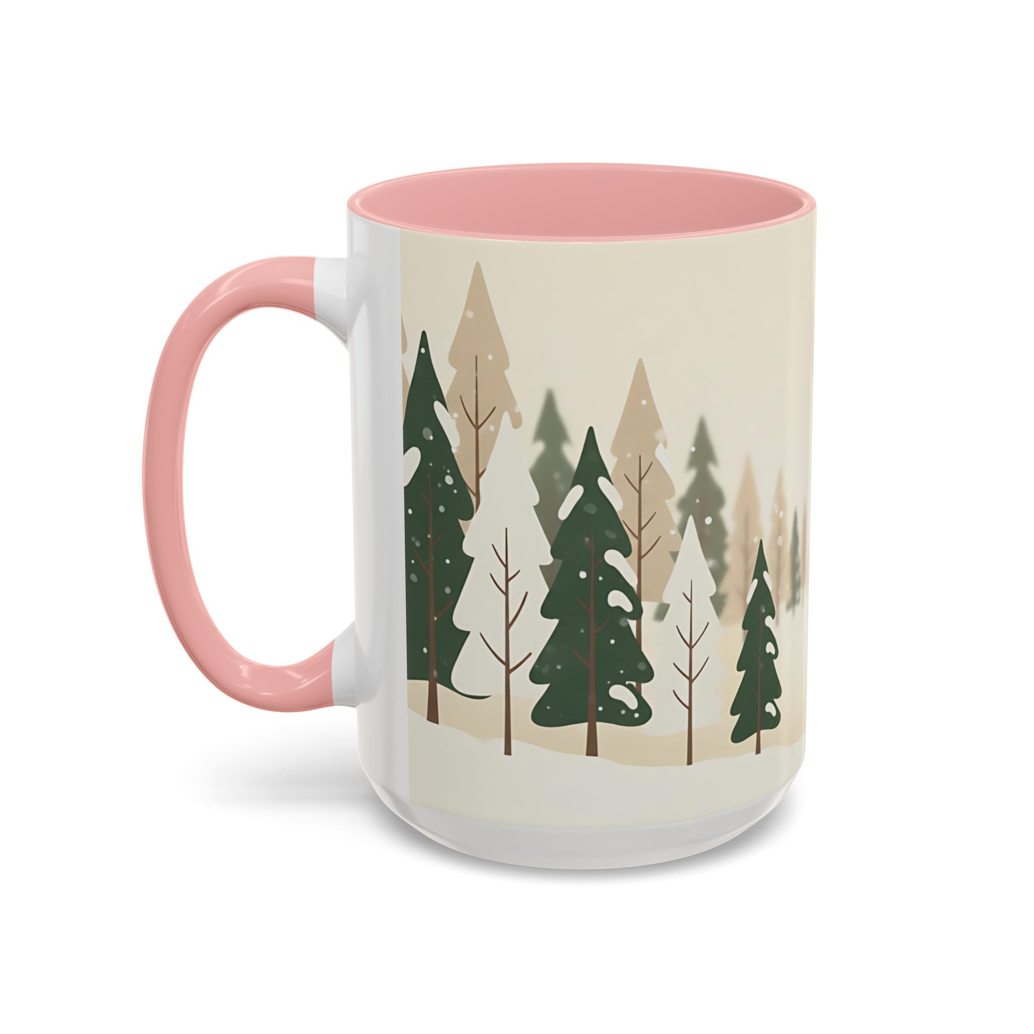 Minimal Winter Forest Accent Mug | Holiday Coffee Cup