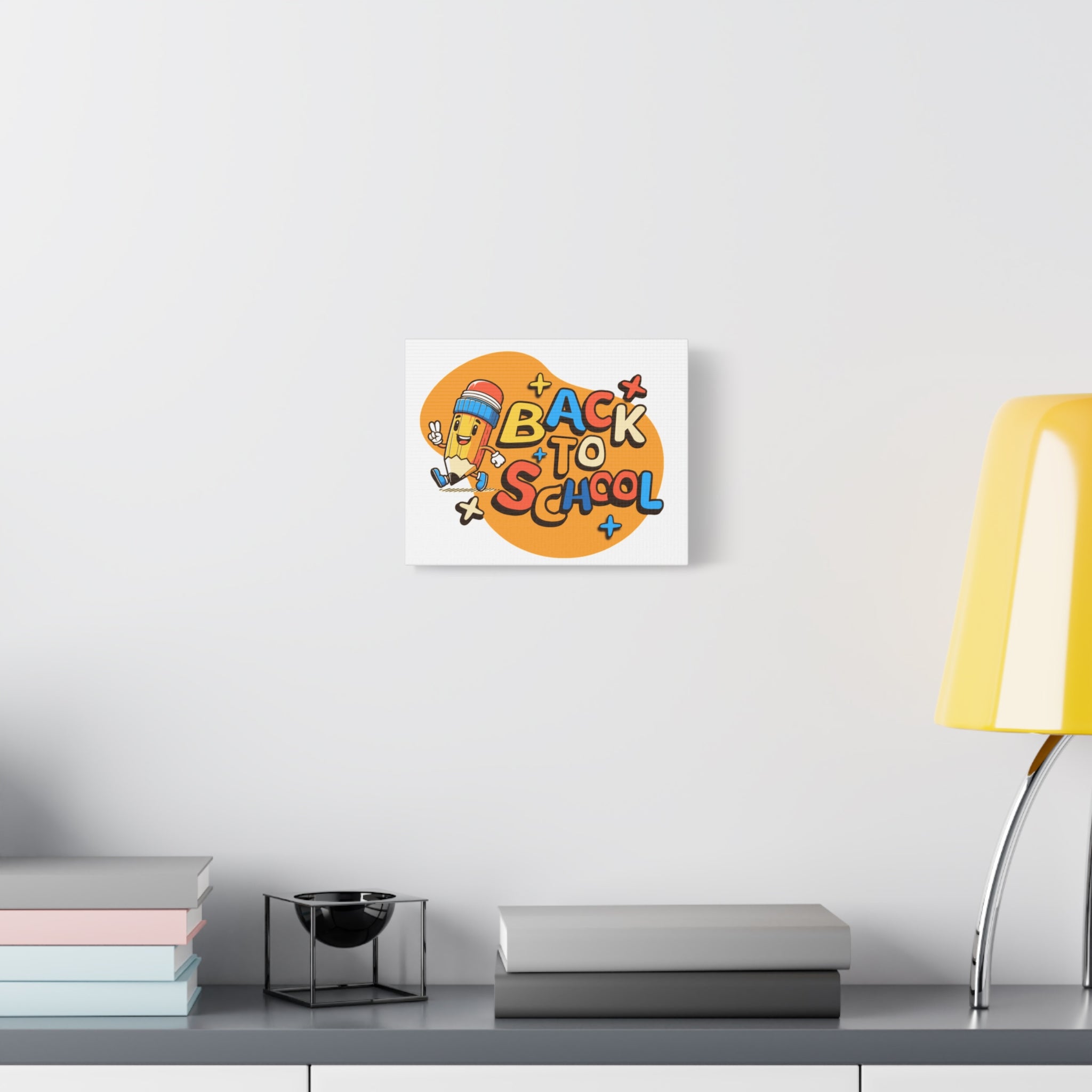 Back to School Canvas Wall Art — Cheerful Pencil Classroom Decor