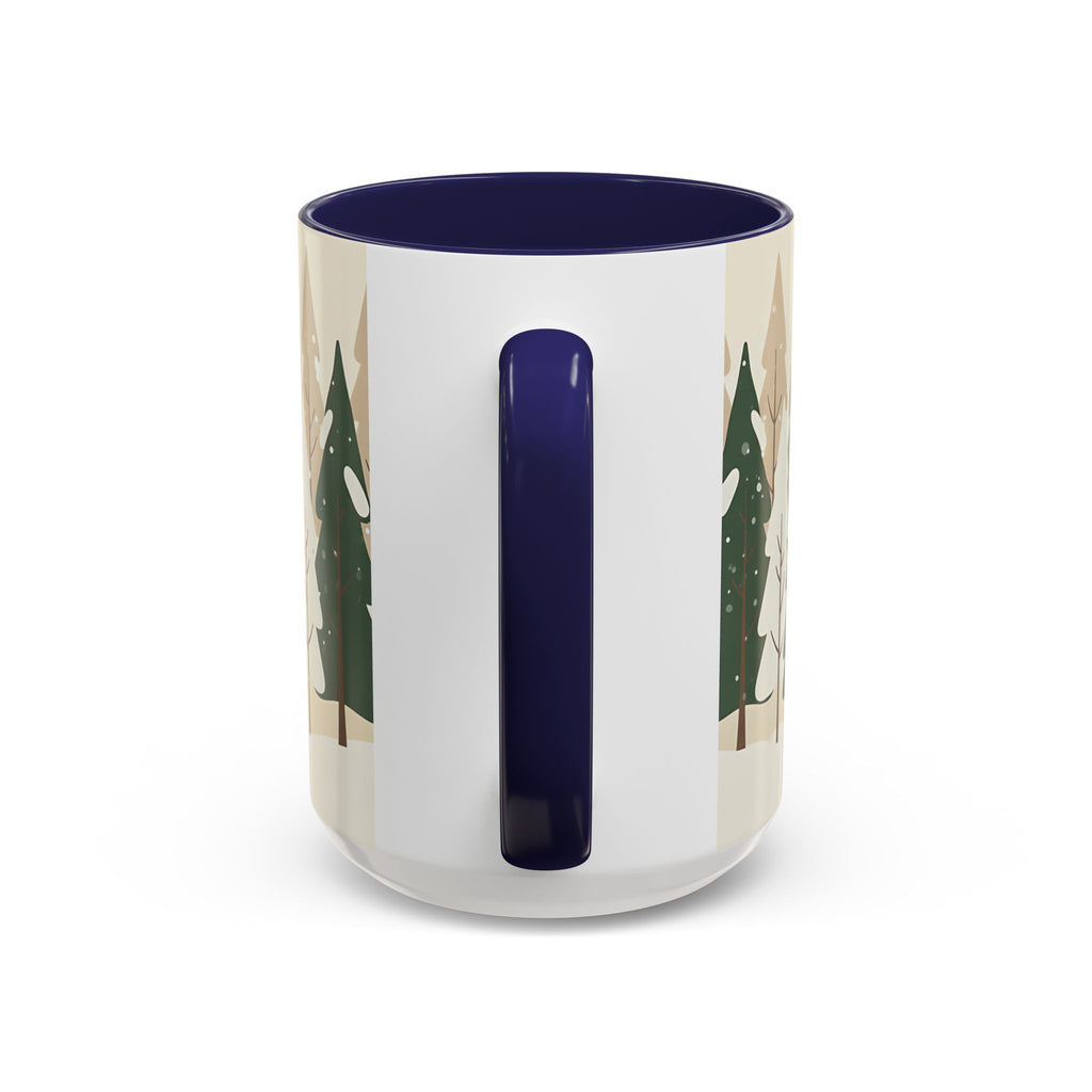 Minimal Winter Forest Accent Mug | Holiday Coffee Cup