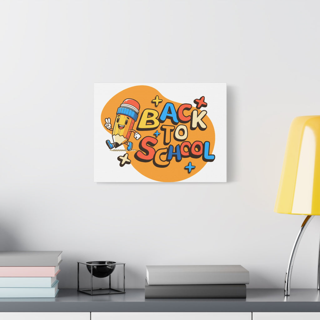 Back to School Canvas Wall Art — Cheerful Pencil Classroom Decor