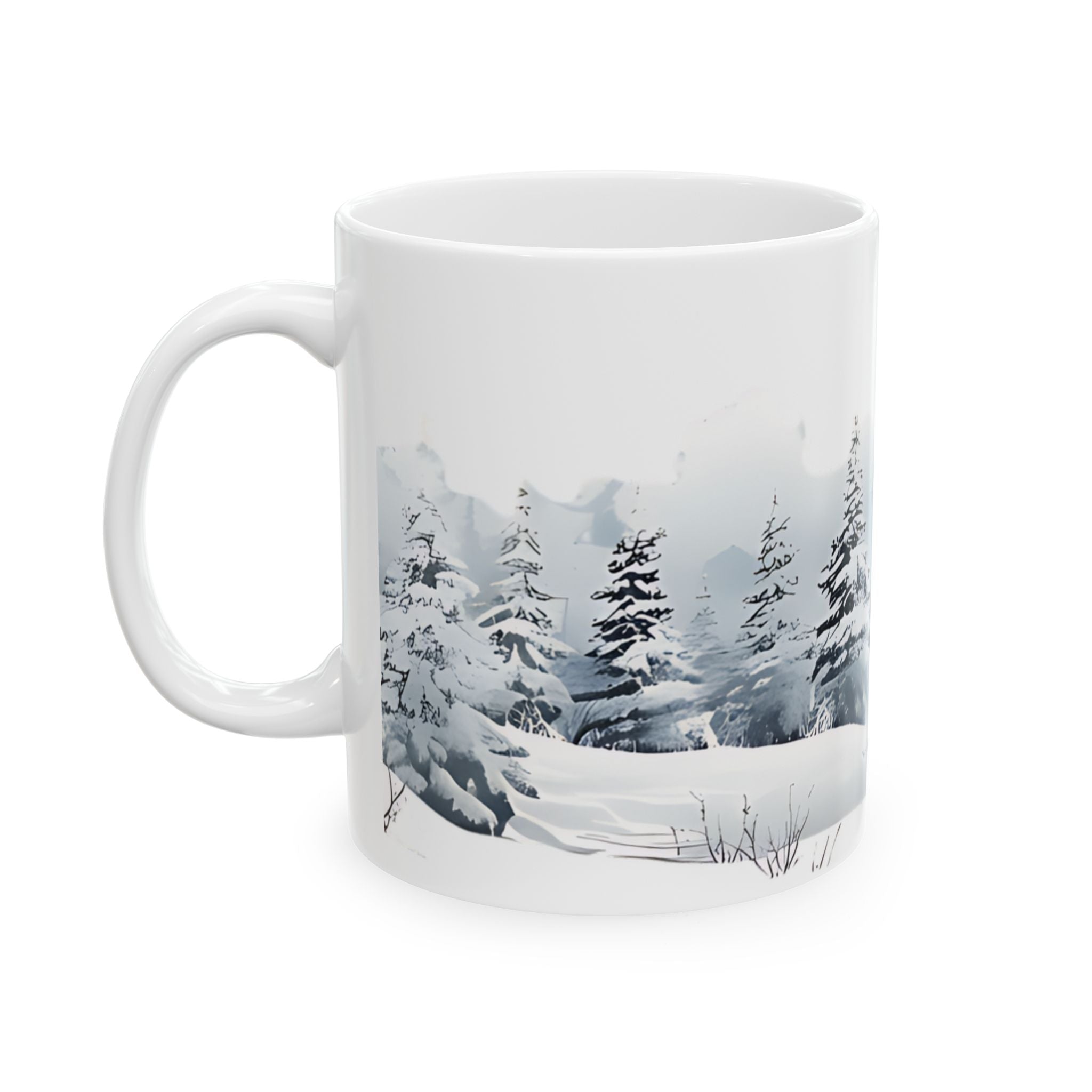 Watercolor Winter Forest Mug