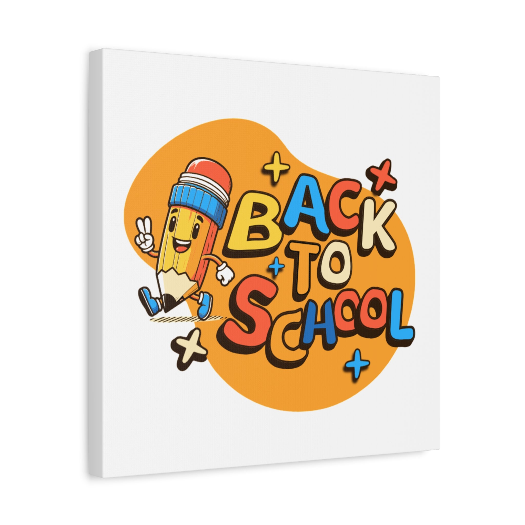 Back to School Canvas Wall Art — Cheerful Pencil Classroom Decor