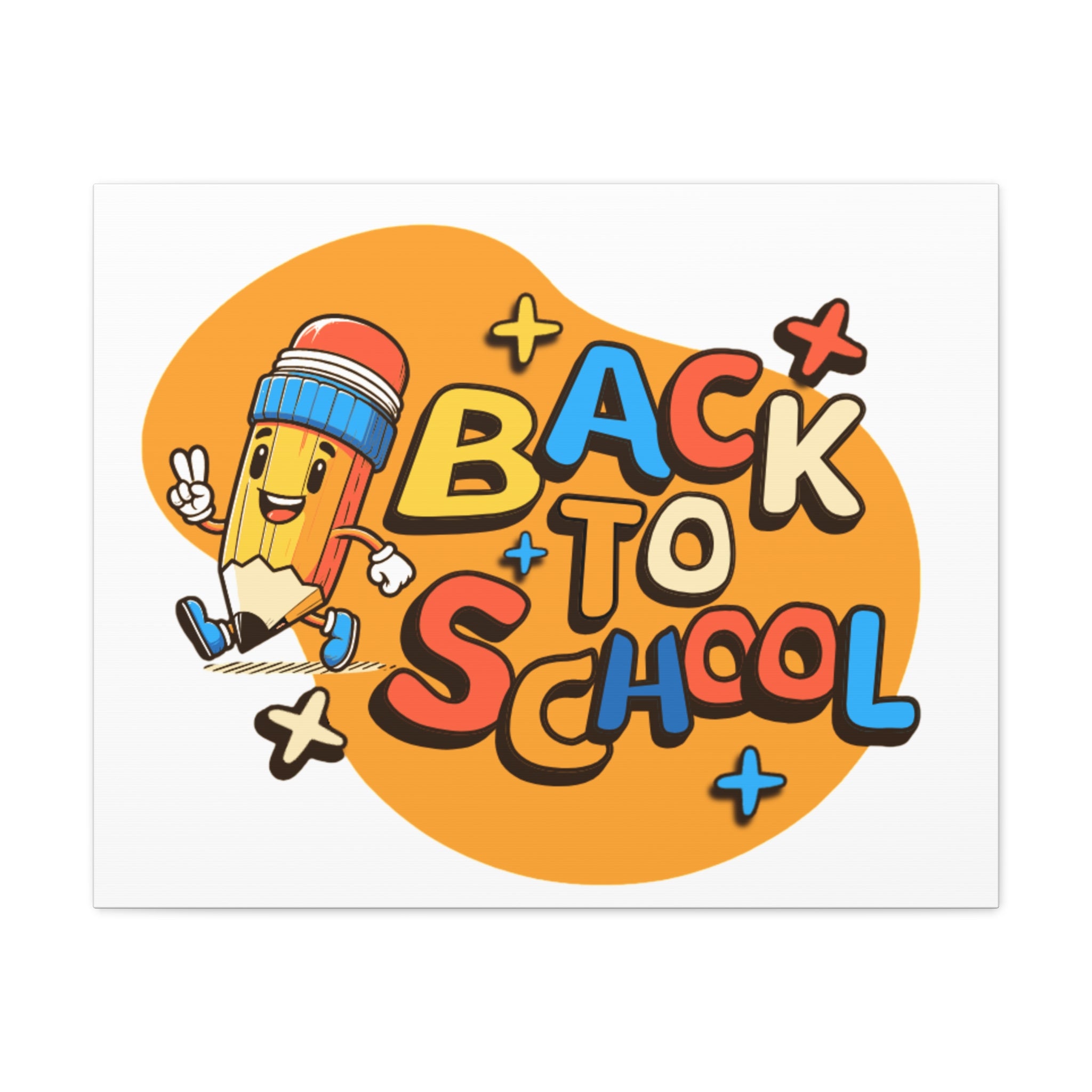 Back to School Canvas Wall Art — Cheerful Pencil Classroom Decor