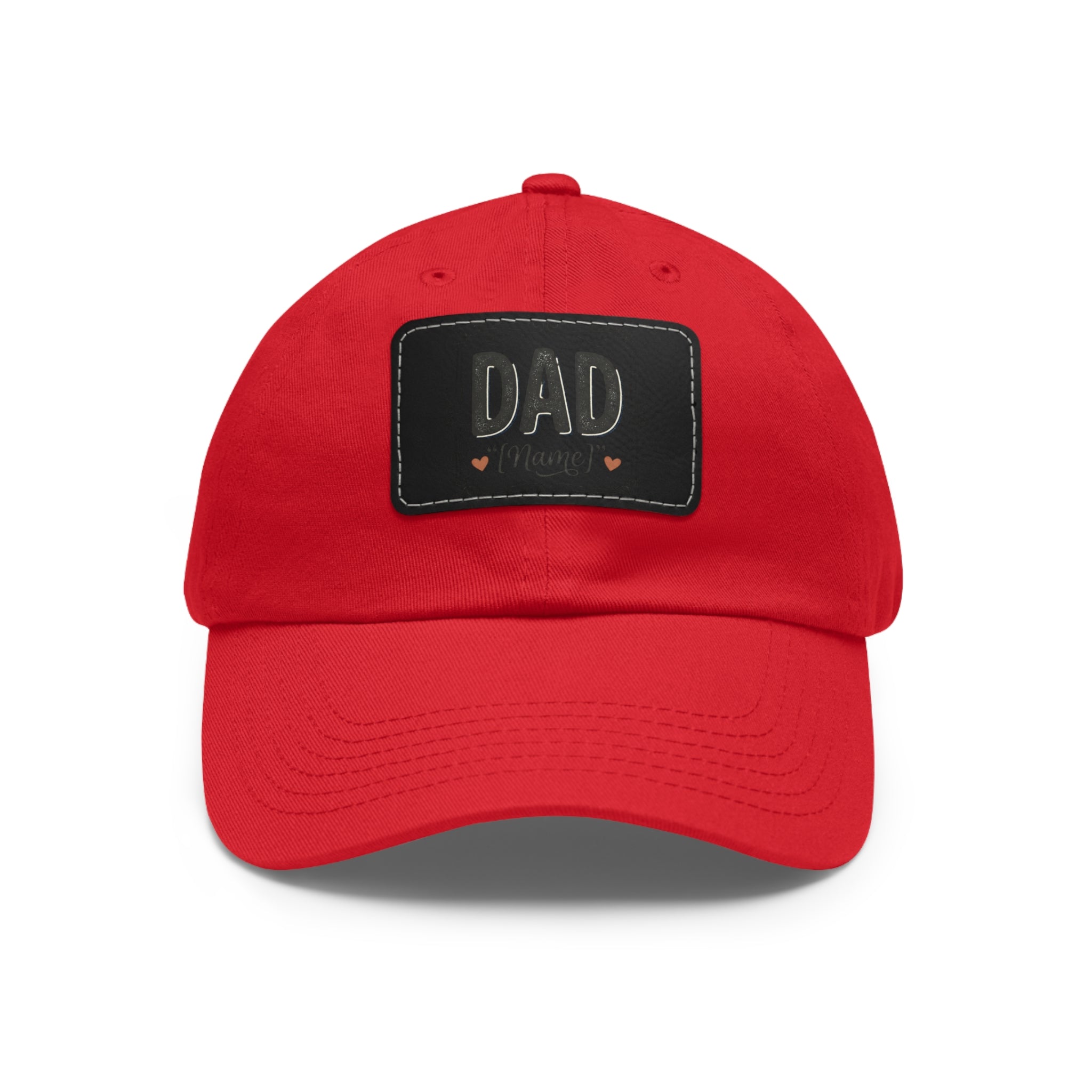 Personalized "Dad" Leather Patch Dad Hat — Custom Father's Day Cap