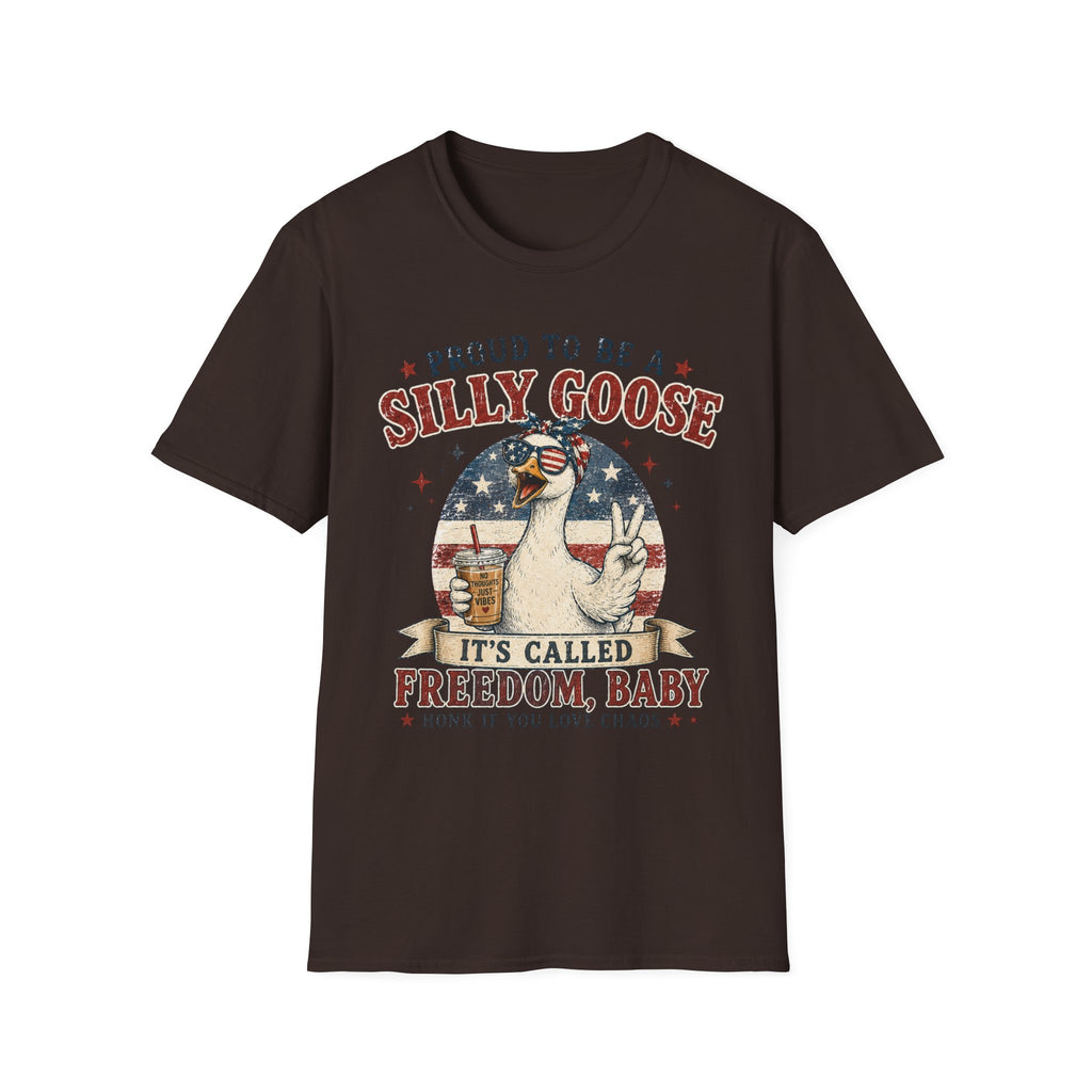 Funny Silly Goose Patriotic T-Shirt | Proud To Be A Silly Goose | Vintage 4th of July Graphic Tee