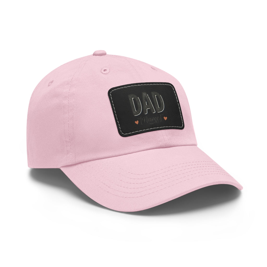 Personalized "Dad" Leather Patch Dad Hat — Custom Father's Day Cap