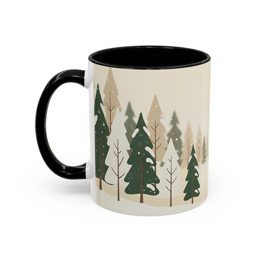 Minimal Winter Forest Accent Mug | Holiday Coffee Cup