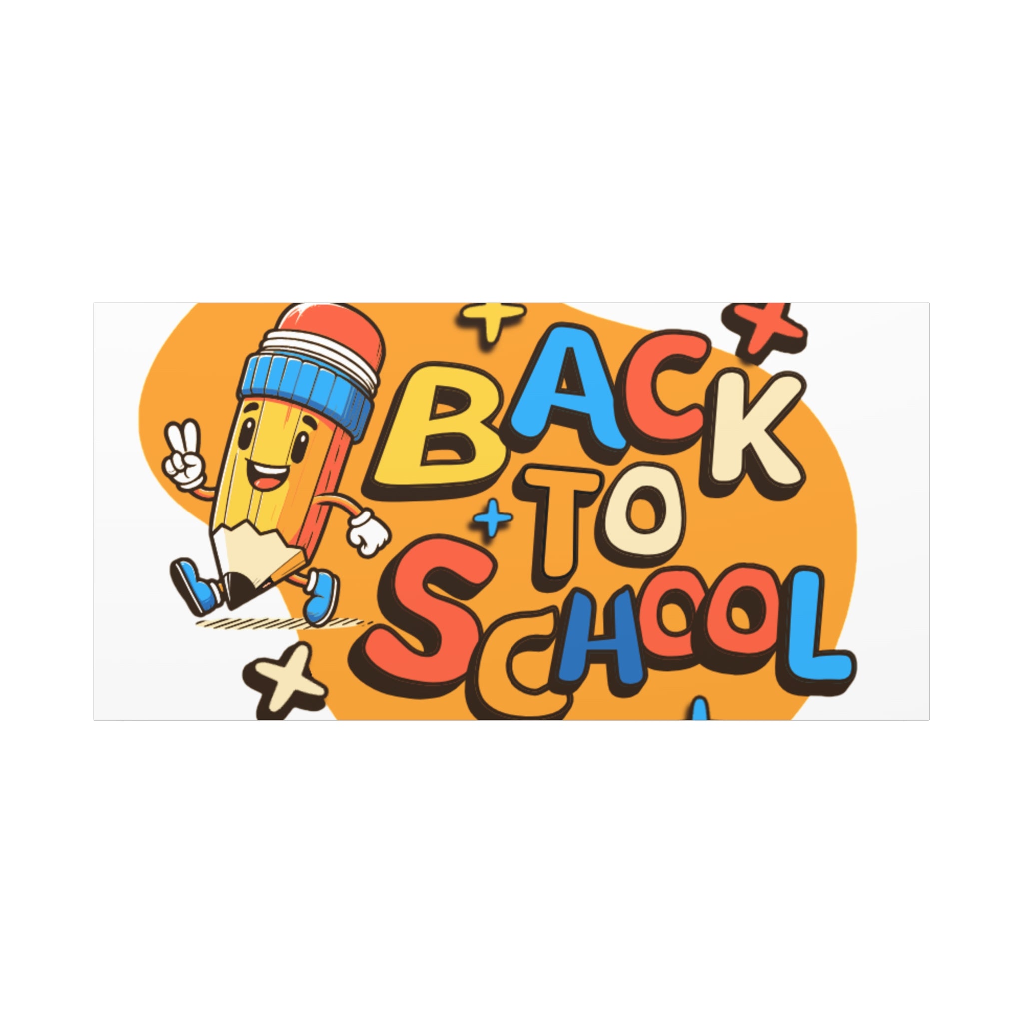 Back to School Canvas Wall Art — Cheerful Pencil Classroom Decor
