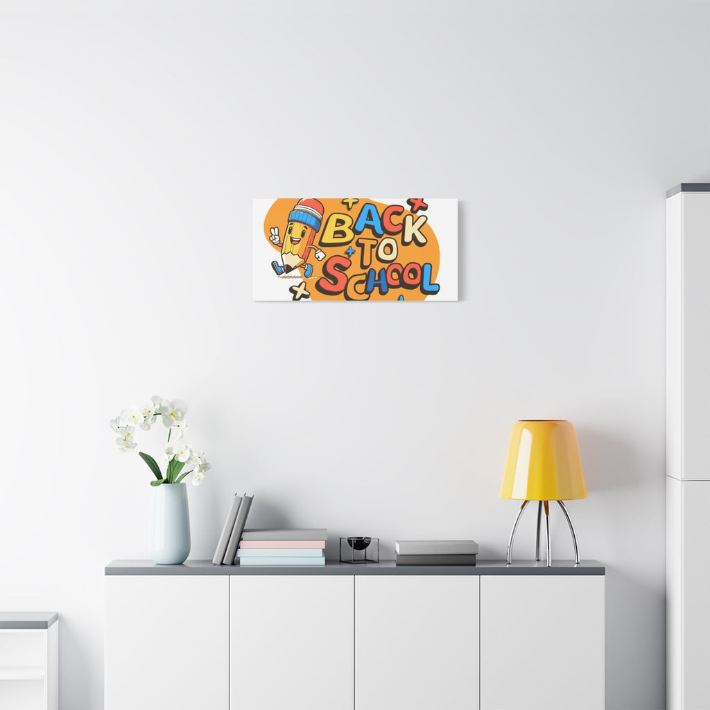 Back to School Canvas Wall Art — Cheerful Pencil Classroom Decor