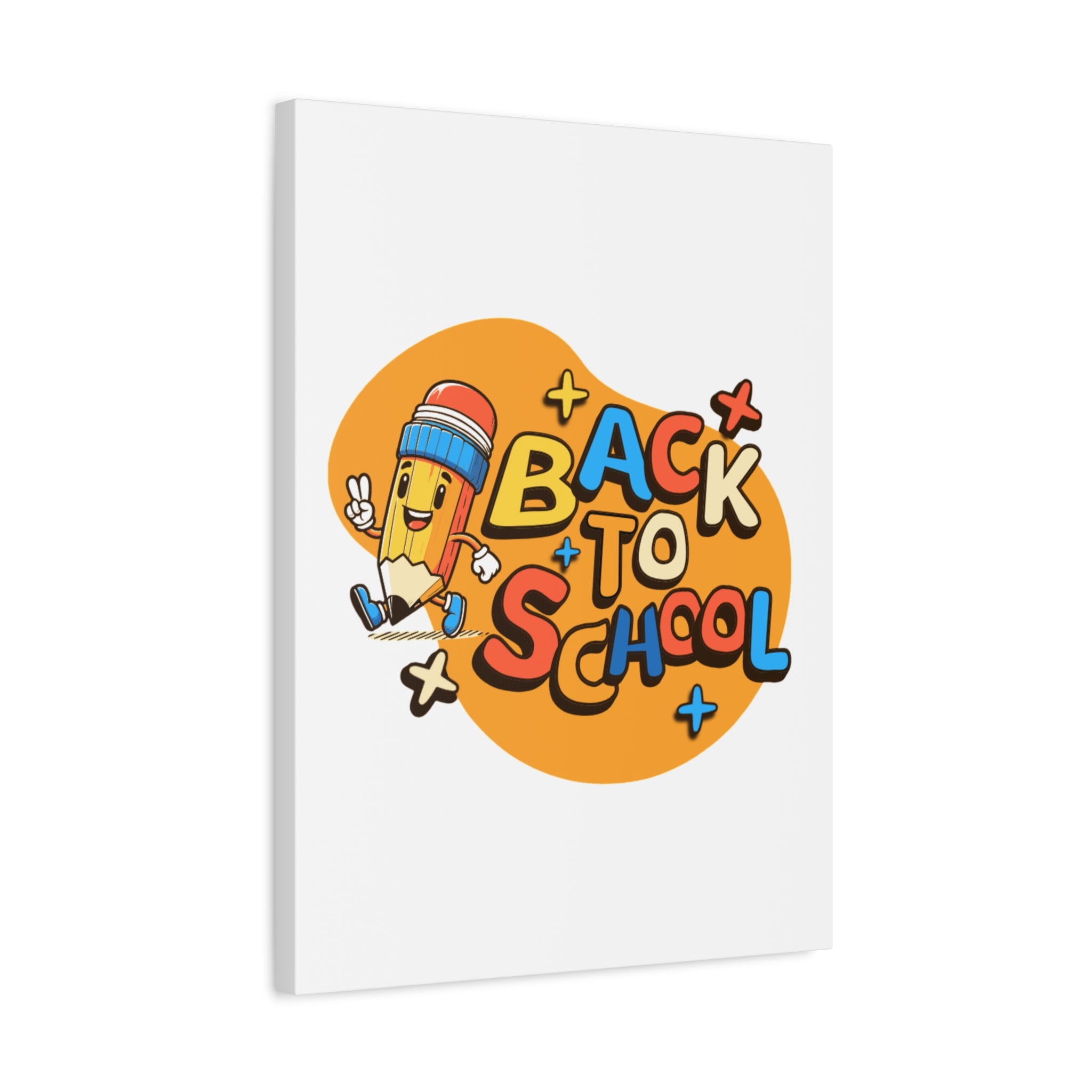 Back to School Canvas Wall Art — Cheerful Pencil Classroom Decor