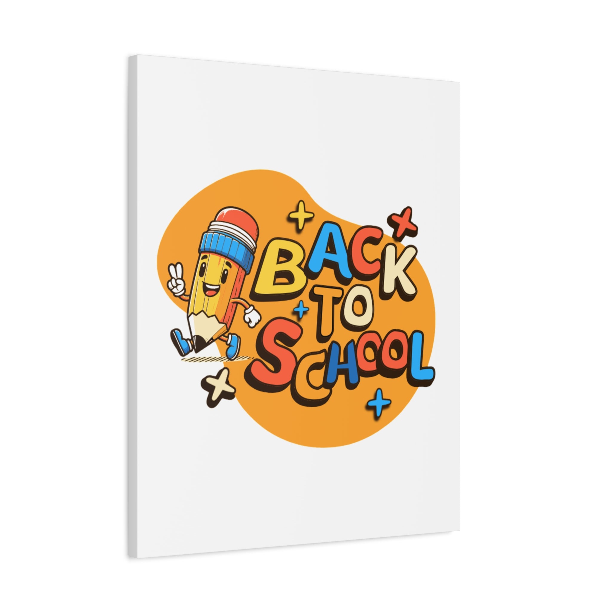 Back to School Canvas Wall Art — Cheerful Pencil Classroom Decor