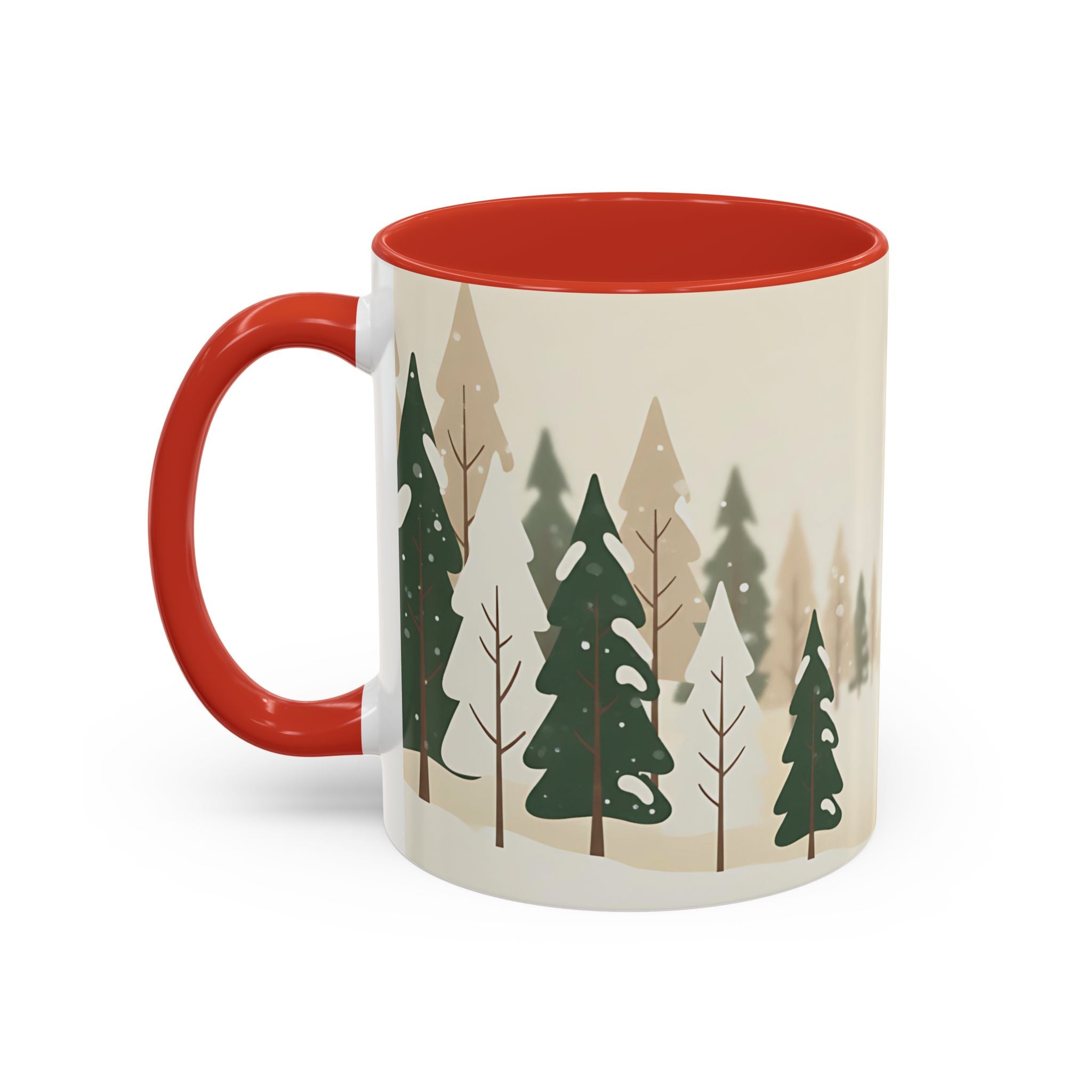 Minimal Winter Forest Accent Mug | Holiday Coffee Cup