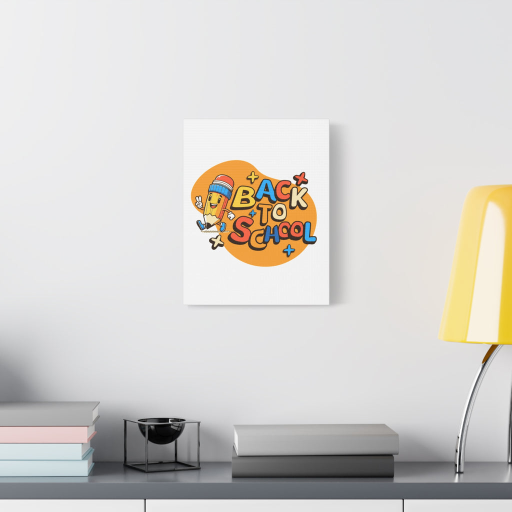 Back to School Canvas Wall Art — Cheerful Pencil Classroom Decor