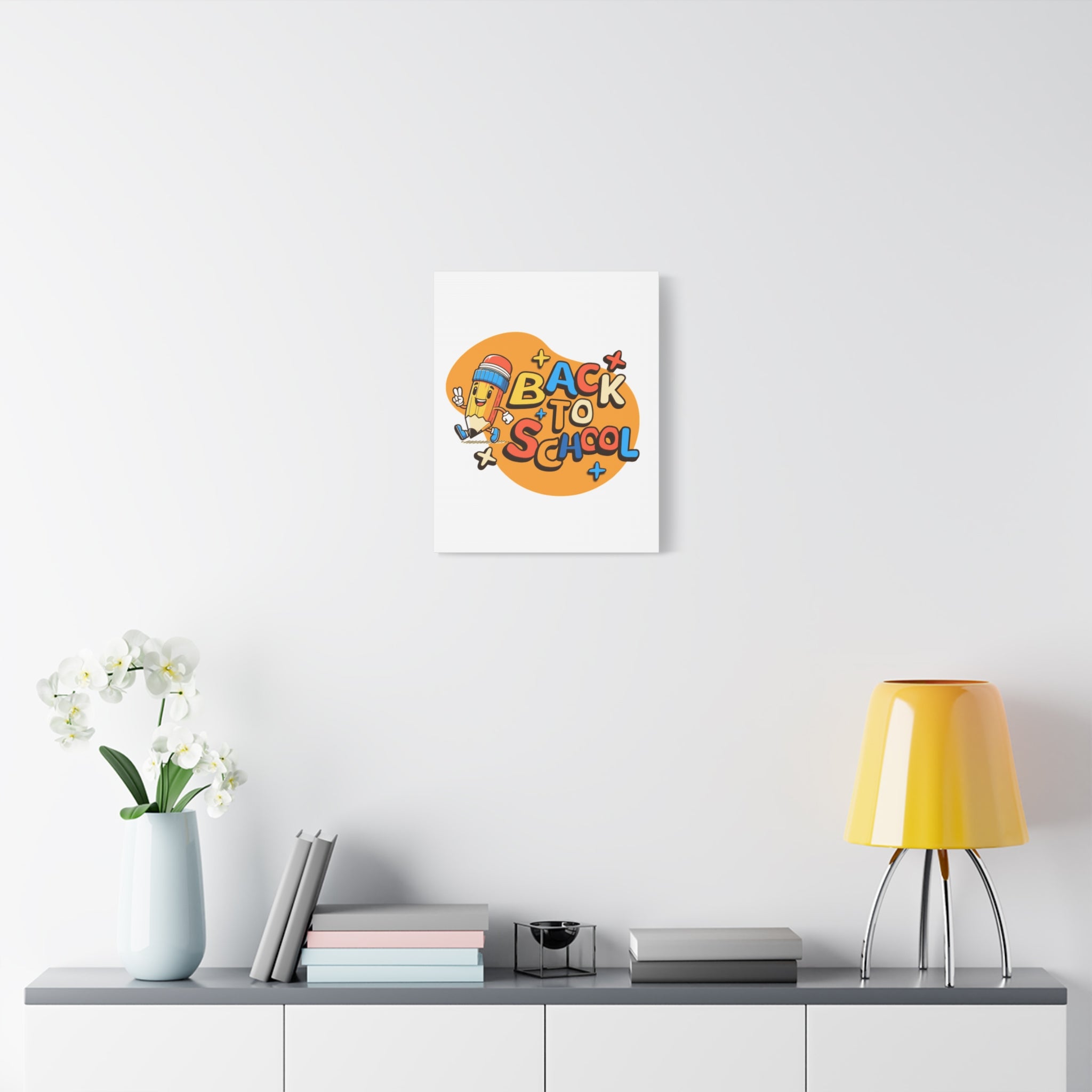 Back to School Canvas Wall Art — Cheerful Pencil Classroom Decor