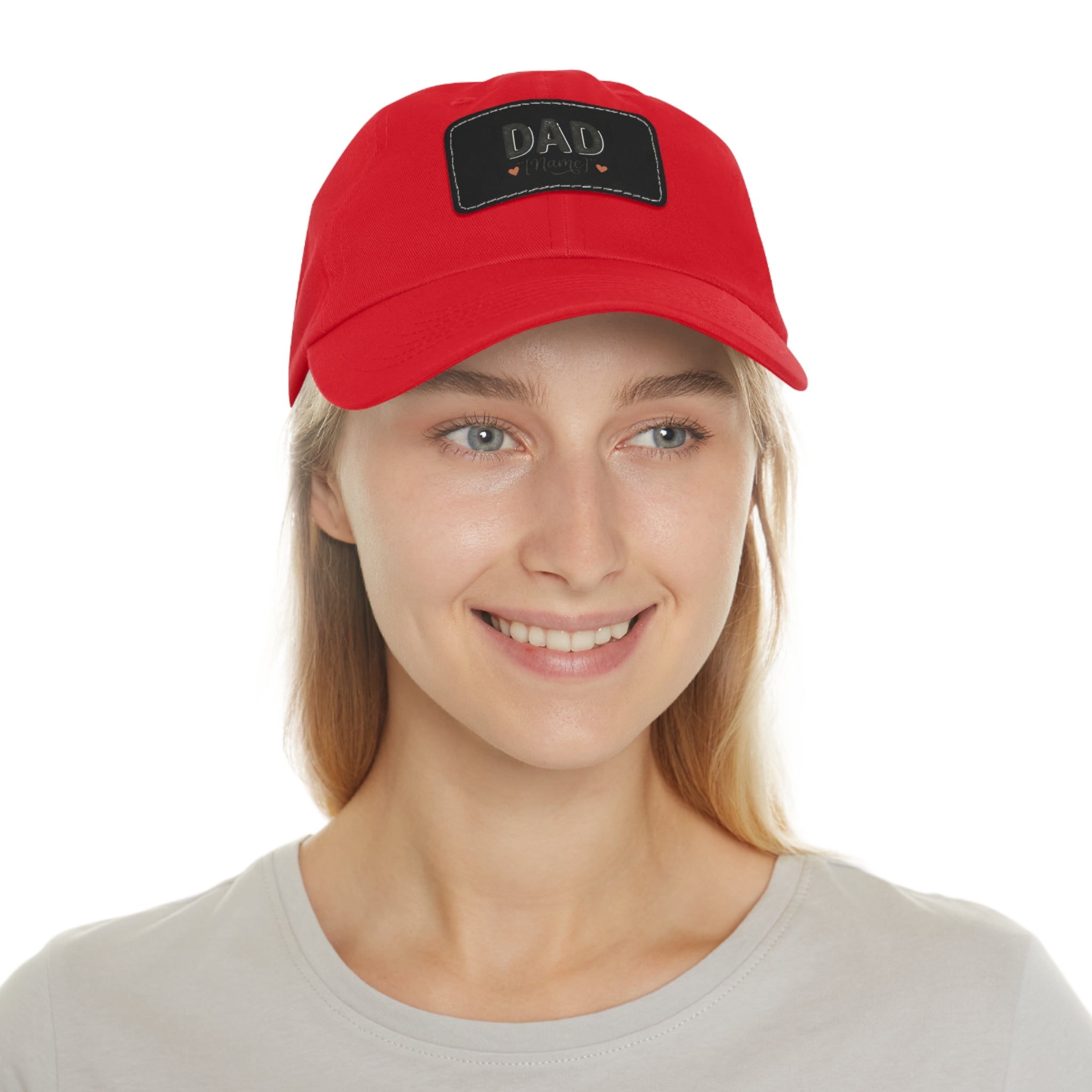 Personalized "Dad" Leather Patch Dad Hat — Custom Father's Day Cap