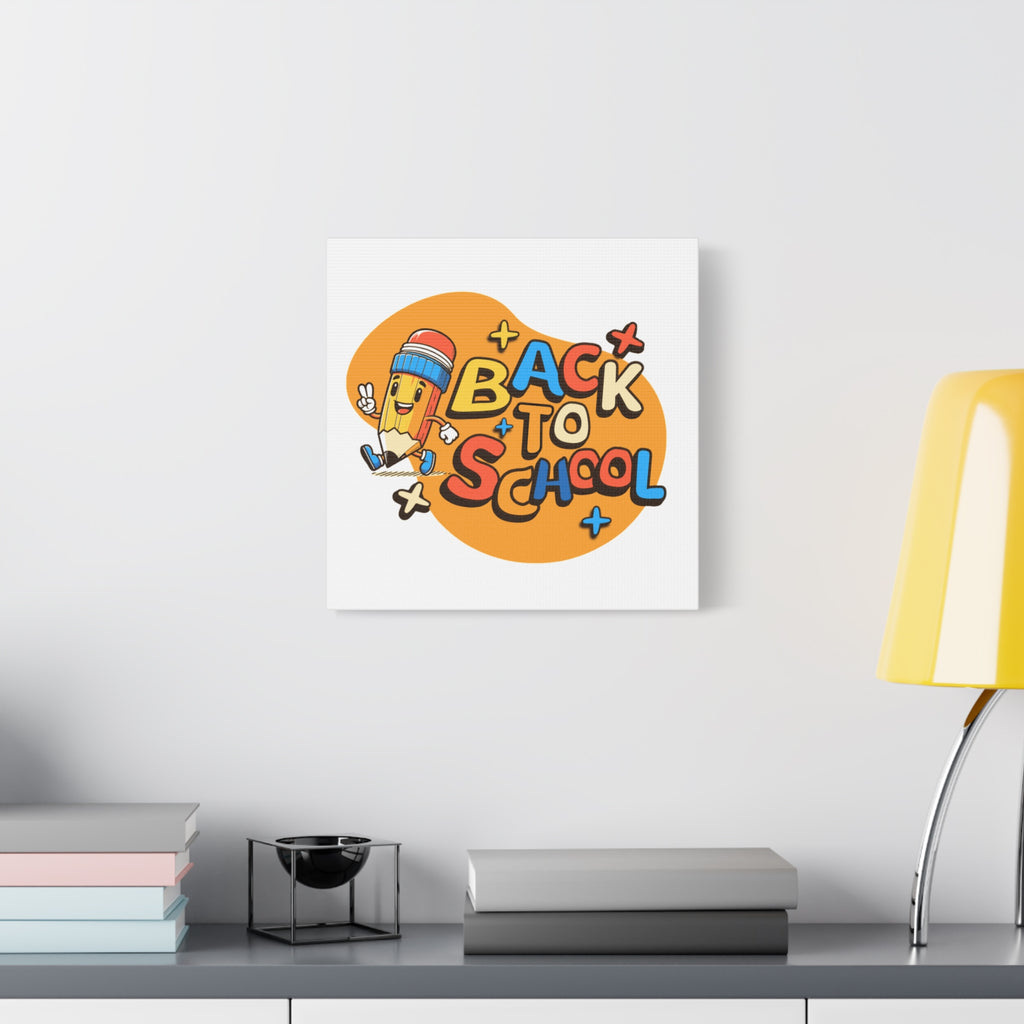 Back to School Canvas Wall Art — Cheerful Pencil Classroom Decor