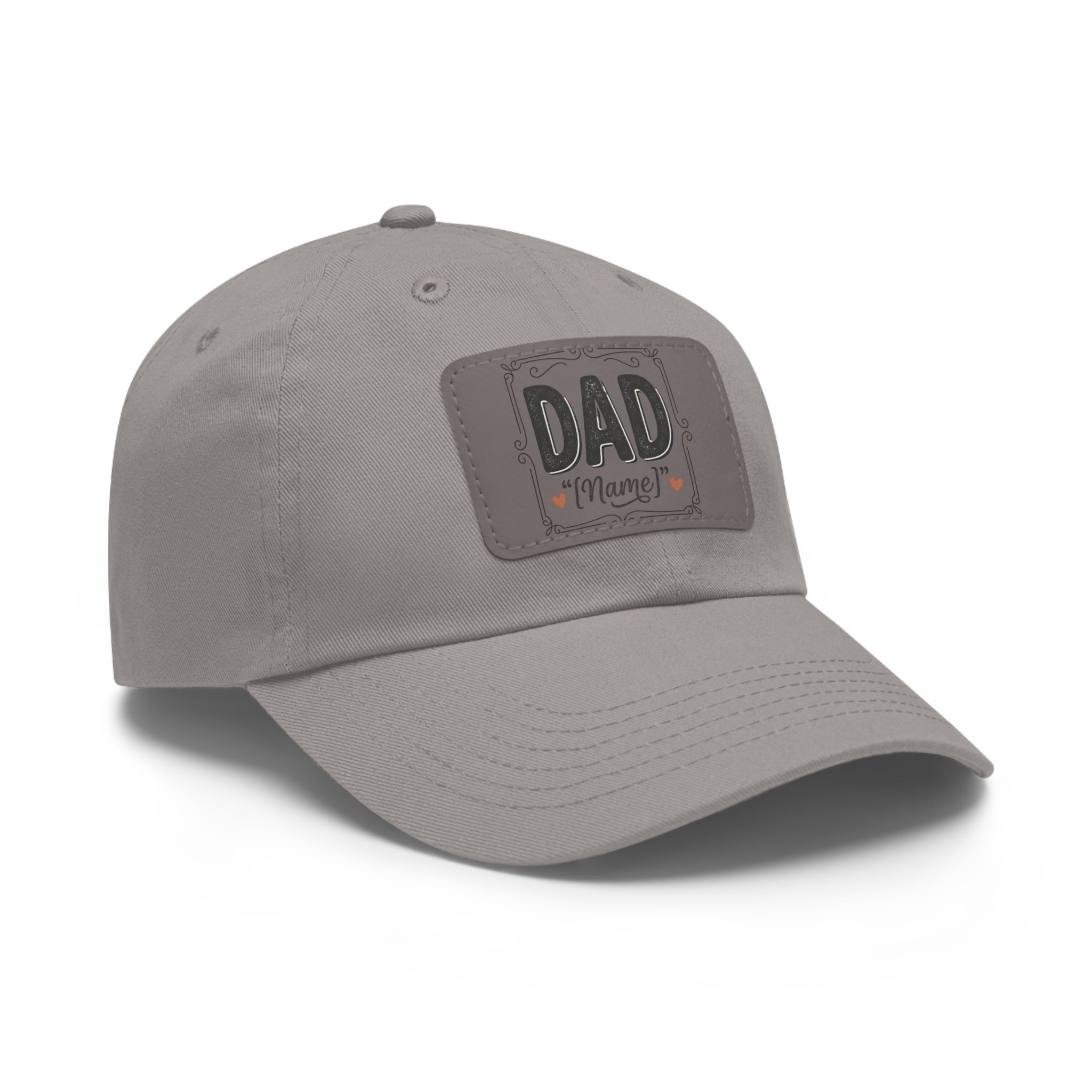 Personalized "Dad" Leather Patch Dad Hat — Custom Father's Day Cap