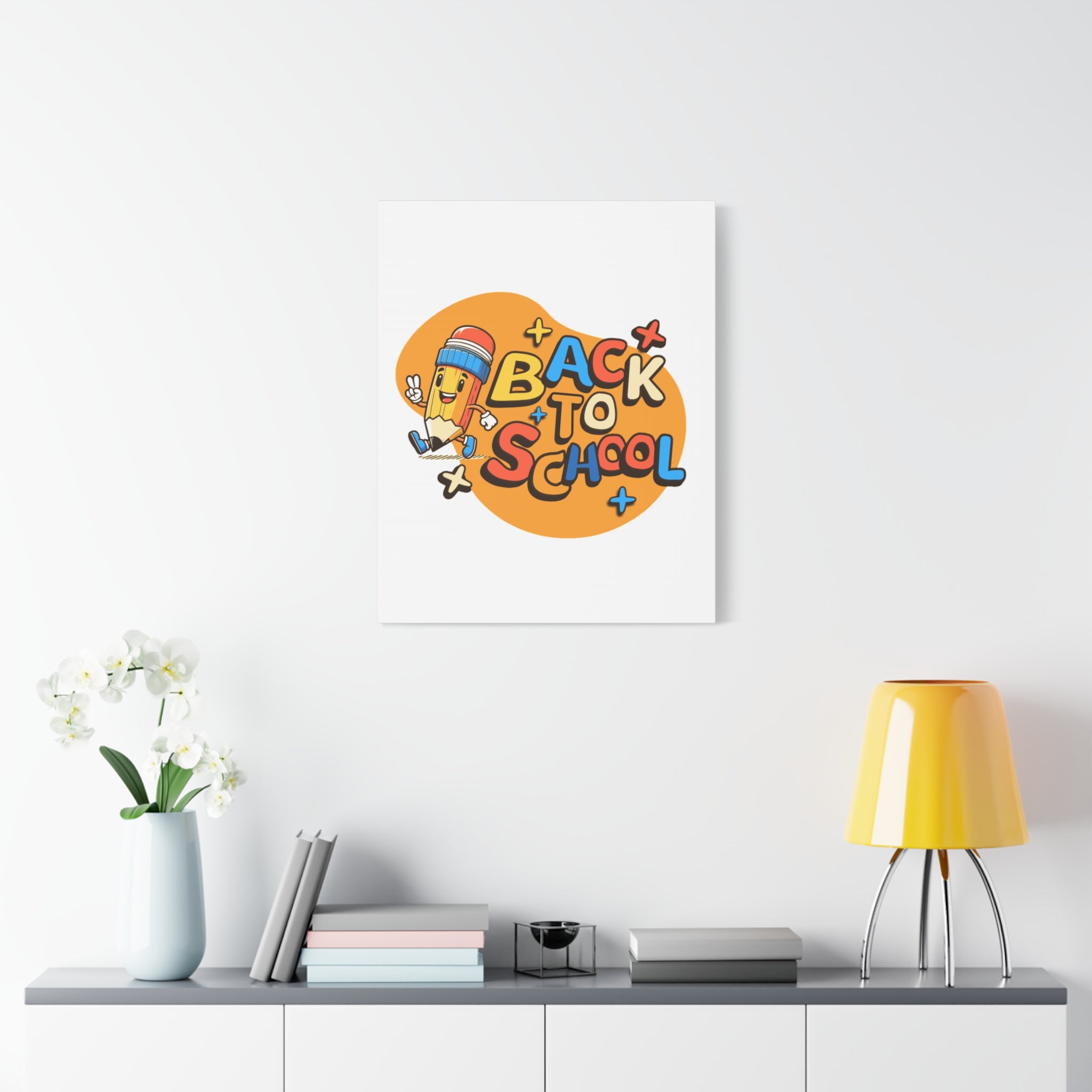 Back to School Canvas Wall Art — Cheerful Pencil Classroom Decor