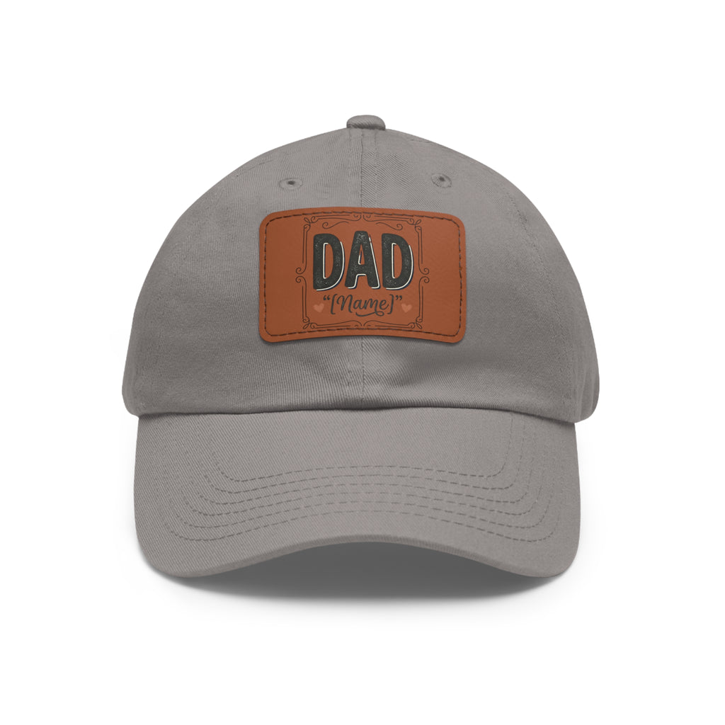 Personalized "Dad" Leather Patch Dad Hat — Custom Father's Day Cap