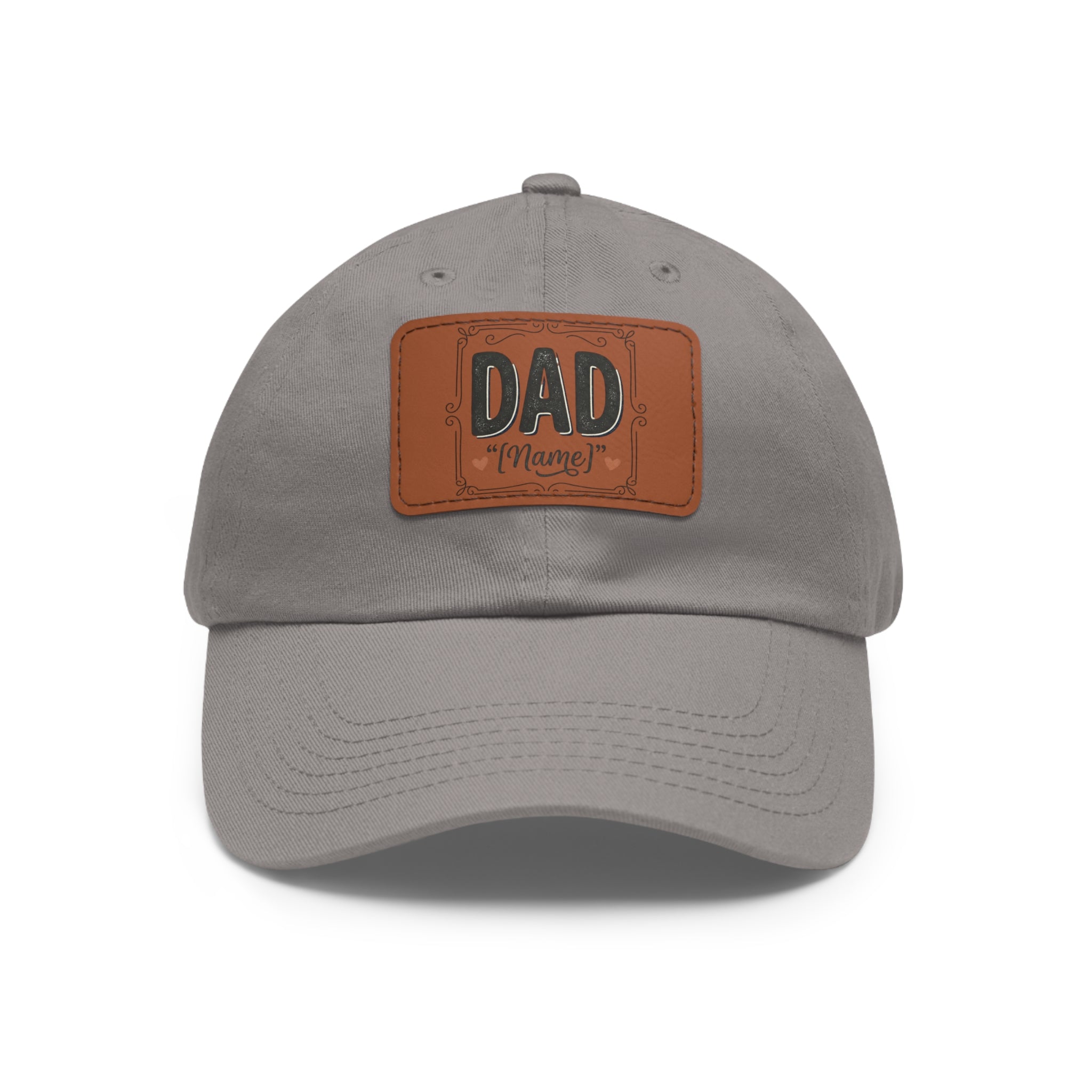 Personalized "Dad" Leather Patch Dad Hat — Custom Father's Day Cap