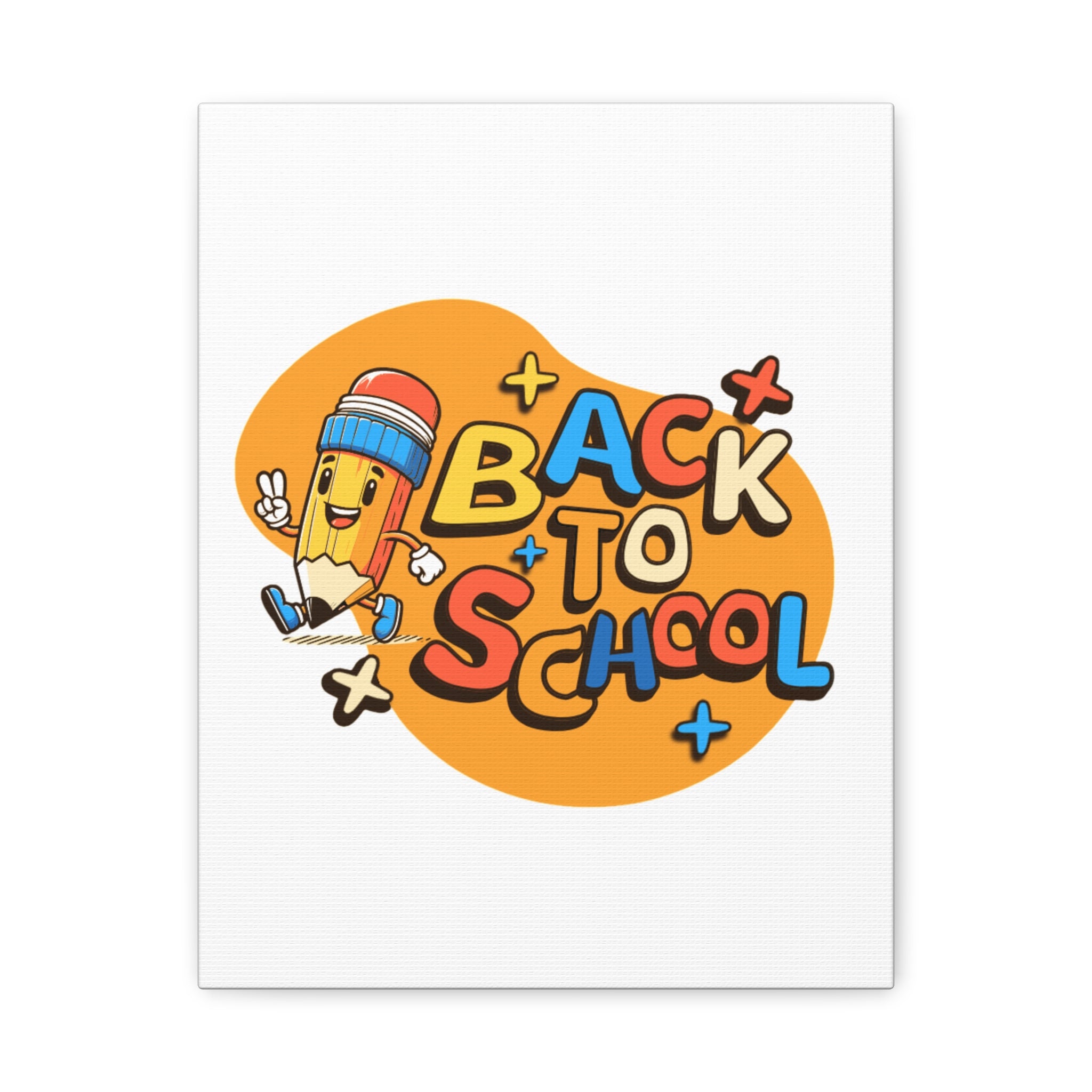 Back to School Canvas Wall Art — Cheerful Pencil Classroom Decor
