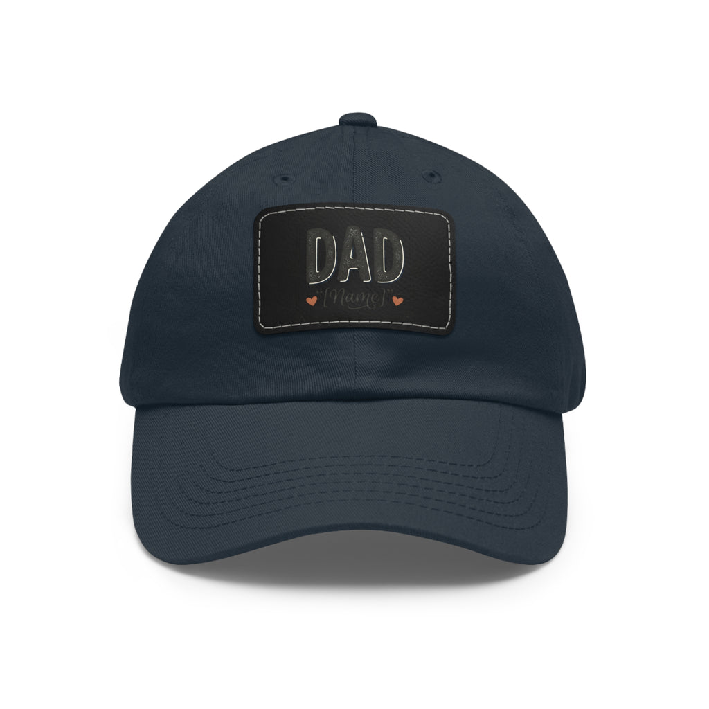 Personalized "Dad" Leather Patch Dad Hat — Custom Father's Day Cap