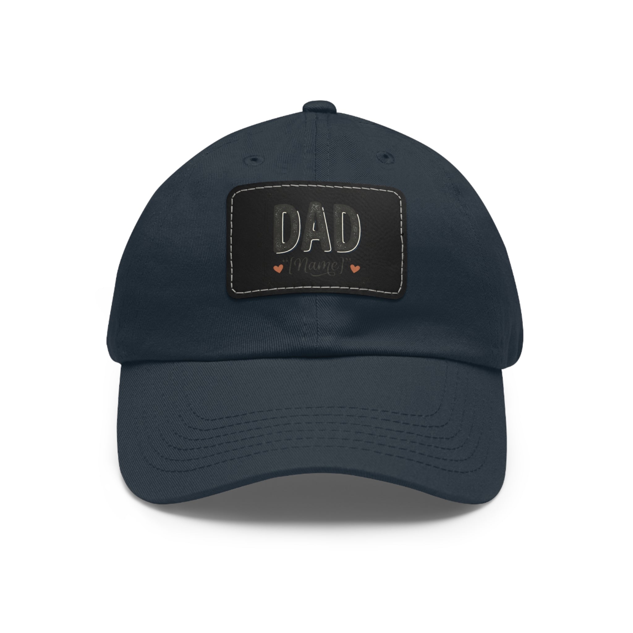 Personalized "Dad" Leather Patch Dad Hat — Custom Father's Day Cap