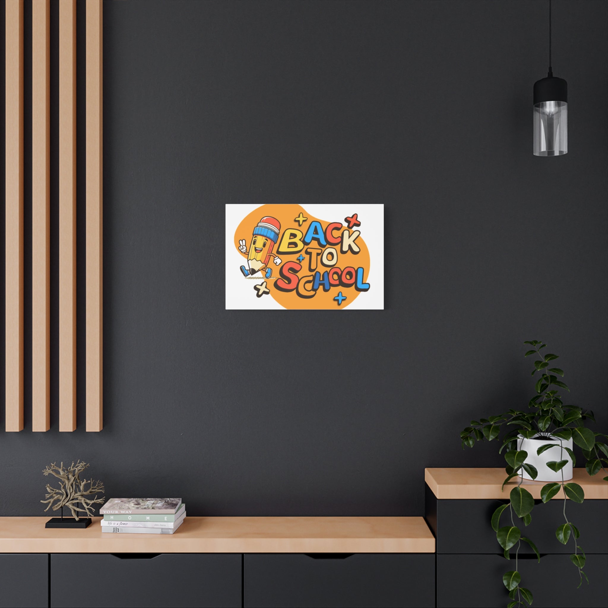 Back to School Canvas Wall Art — Cheerful Pencil Classroom Decor