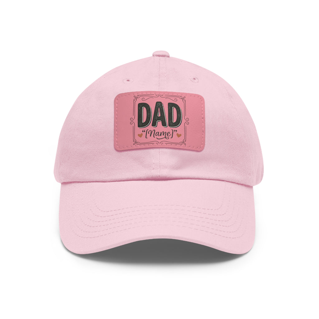 Personalized "Dad" Leather Patch Dad Hat — Custom Father's Day Cap