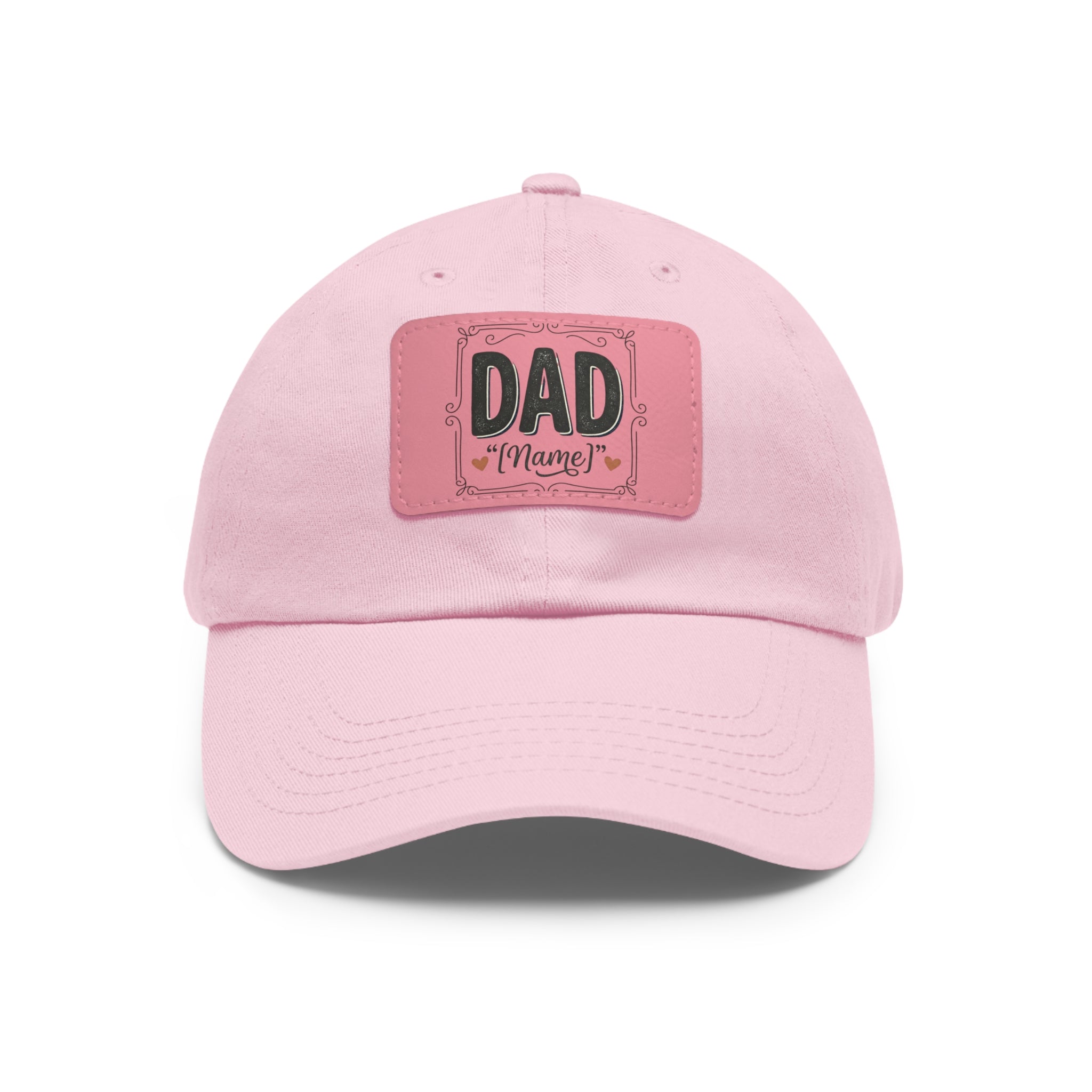 Personalized "Dad" Leather Patch Dad Hat — Custom Father's Day Cap