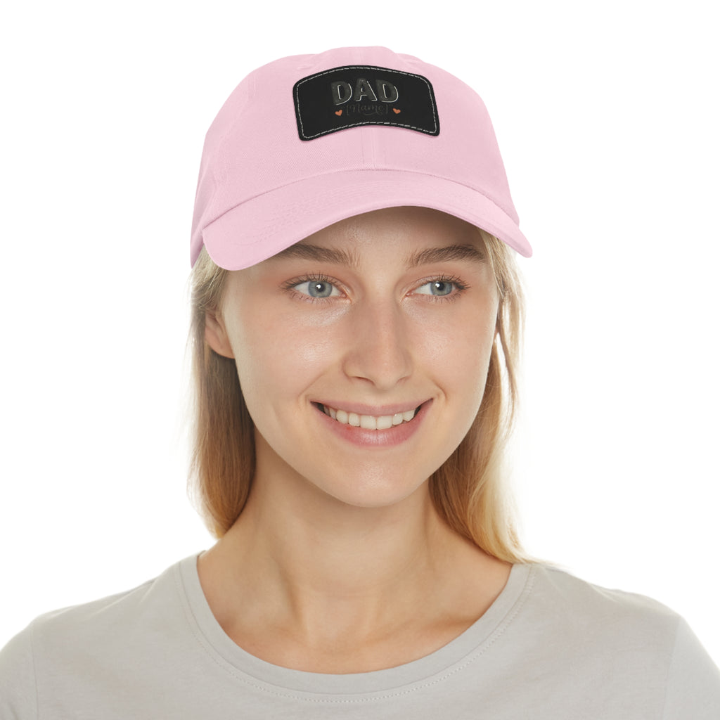 Personalized "Dad" Leather Patch Dad Hat — Custom Father's Day Cap