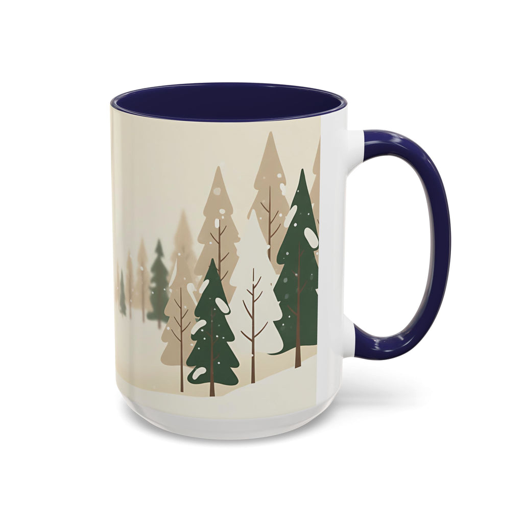 Minimal Winter Forest Accent Mug | Holiday Coffee Cup