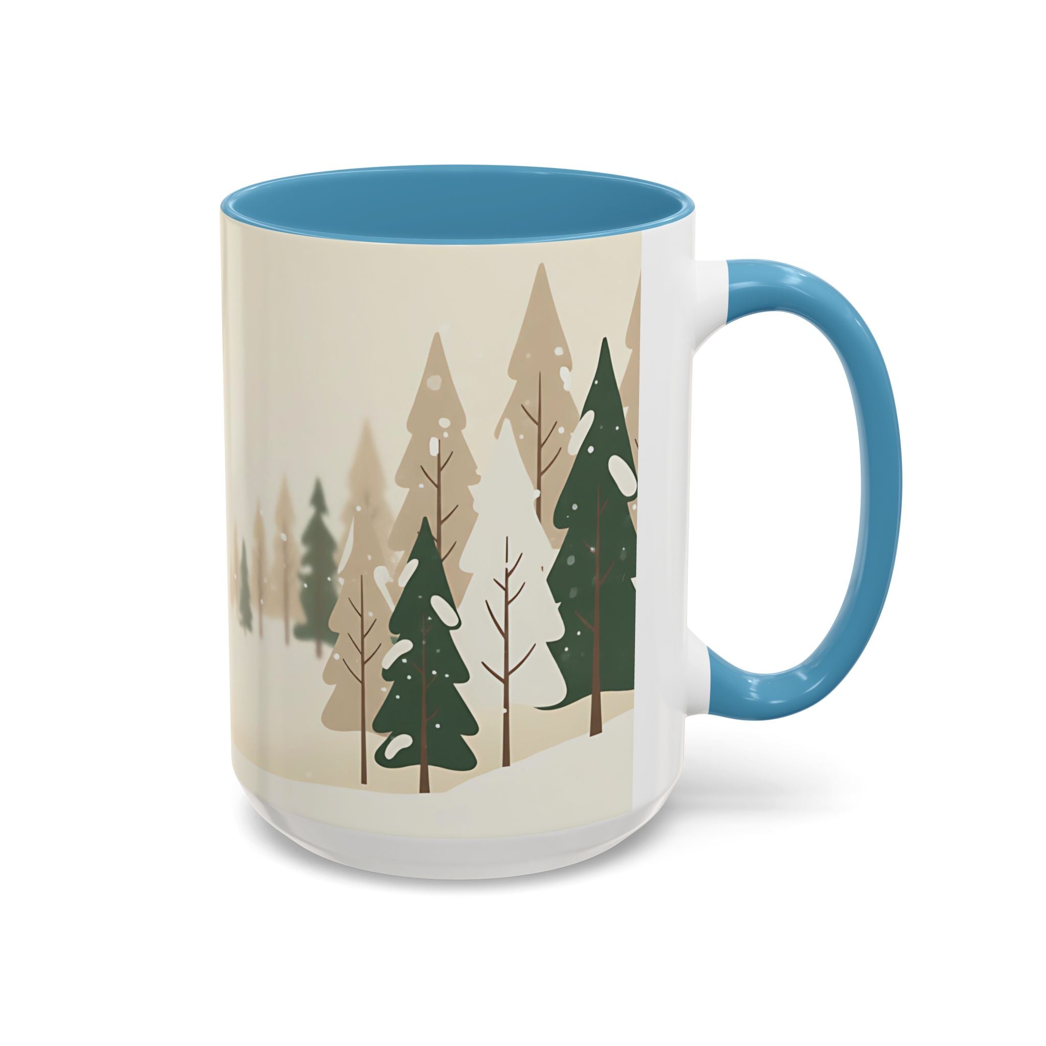 Minimal Winter Forest Accent Mug | Holiday Coffee Cup