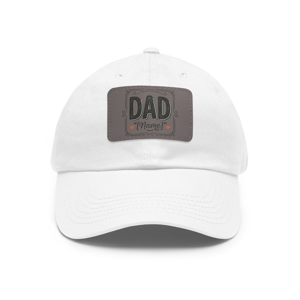 Personalized "Dad" Leather Patch Dad Hat — Custom Father's Day Cap