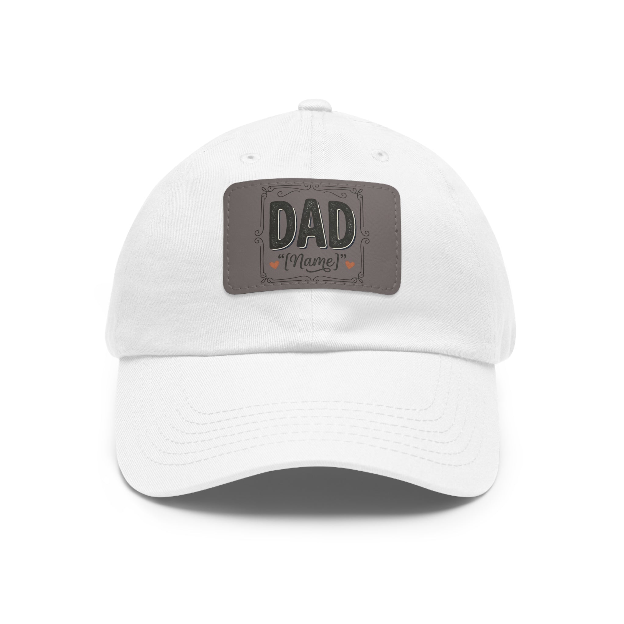Personalized "Dad" Leather Patch Dad Hat — Custom Father's Day Cap