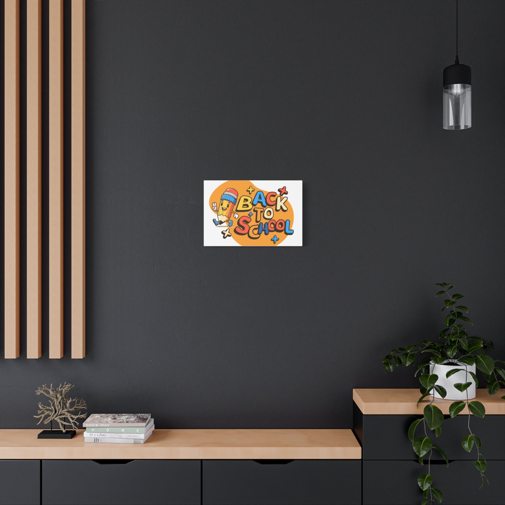 Back to School Canvas Wall Art — Cheerful Pencil Classroom Decor