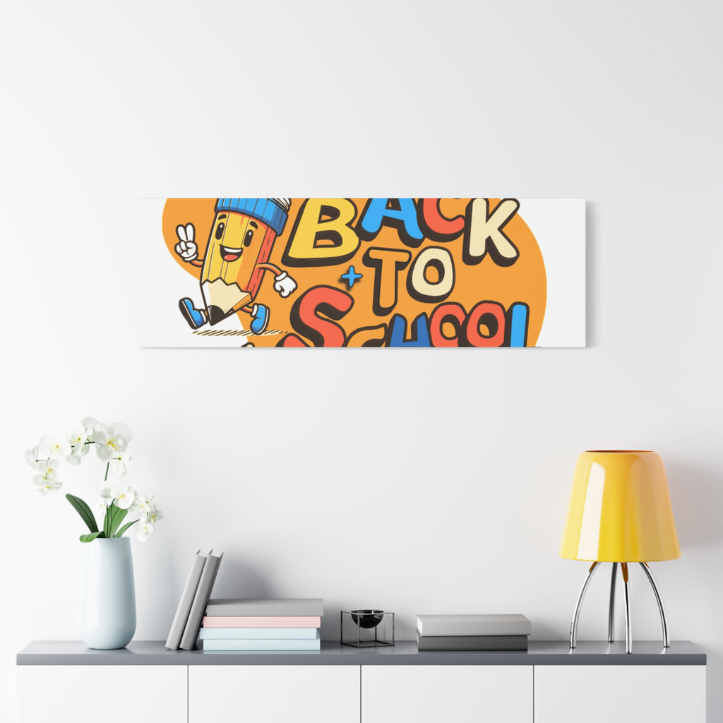 Back to School Canvas Wall Art — Cheerful Pencil Classroom Decor