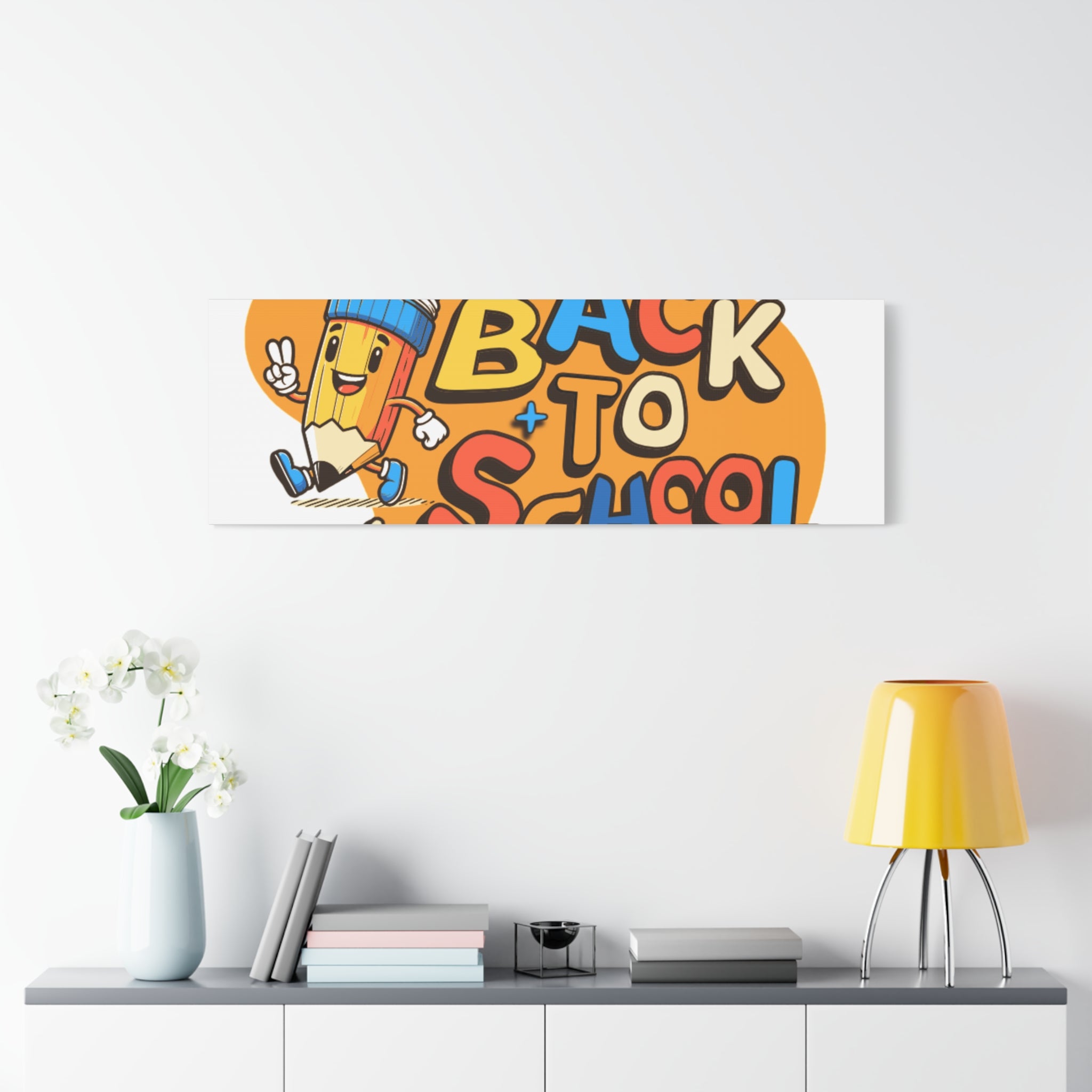 Back to School Canvas Wall Art — Cheerful Pencil Classroom Decor