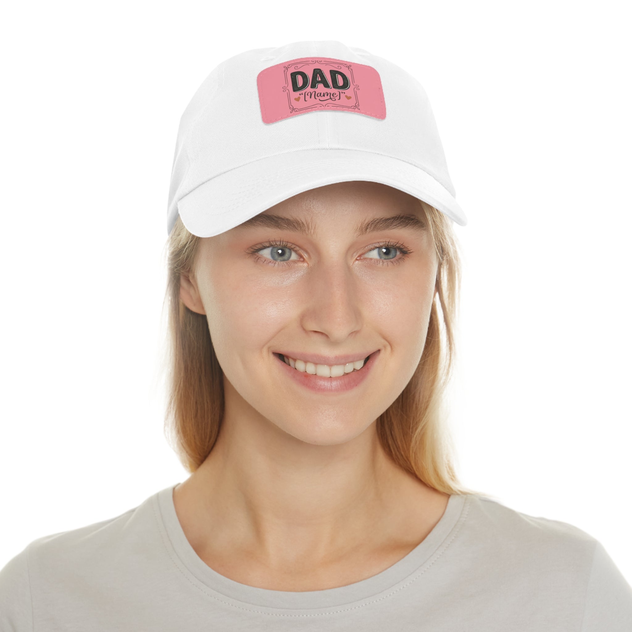 Personalized "Dad" Leather Patch Dad Hat — Custom Father's Day Cap