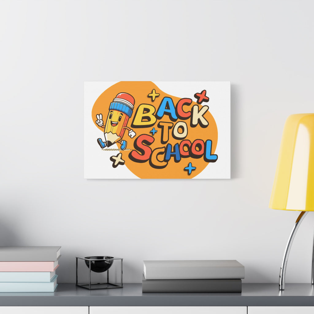 Back to School Canvas Wall Art — Cheerful Pencil Classroom Decor