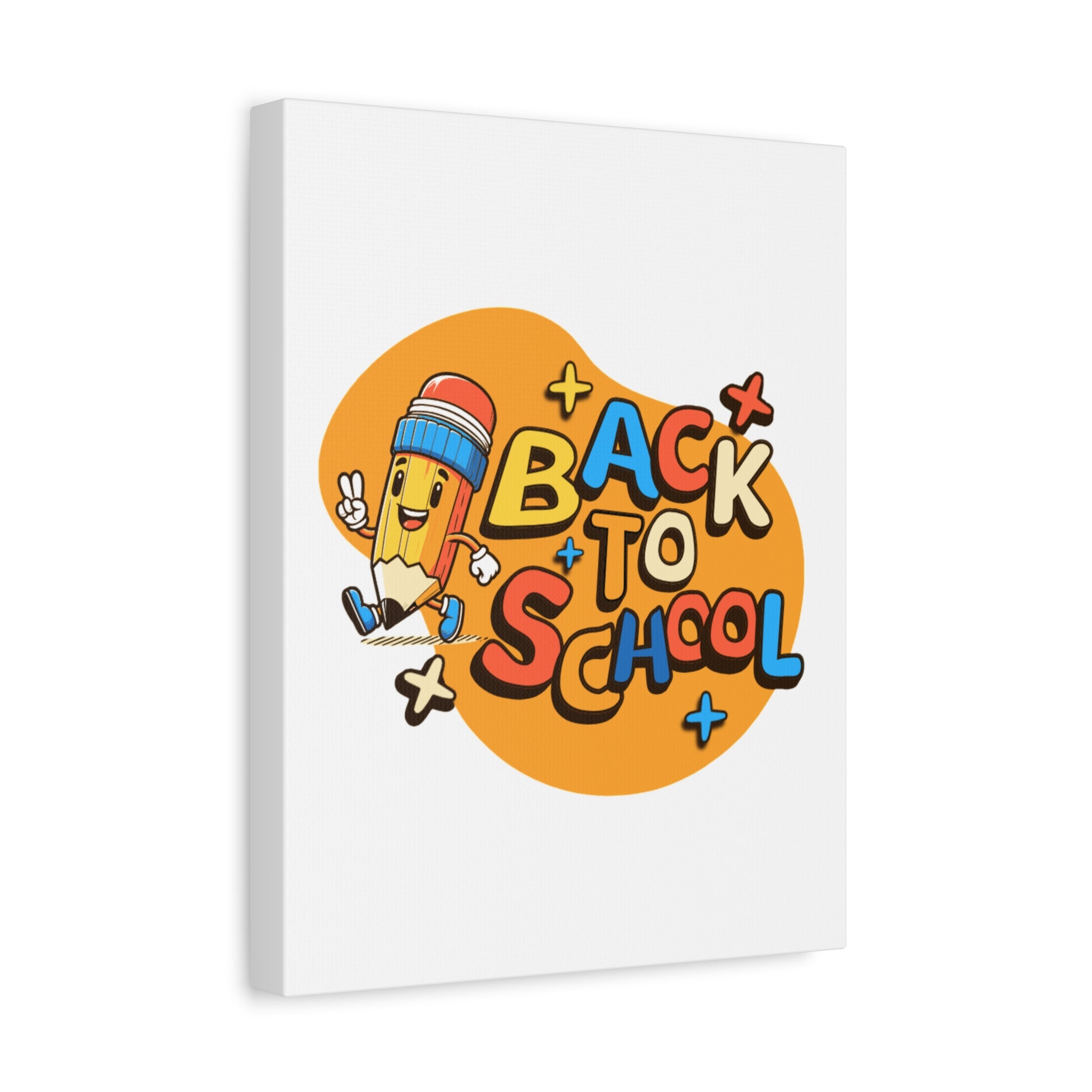 Back to School Canvas Wall Art — Cheerful Pencil Classroom Decor
