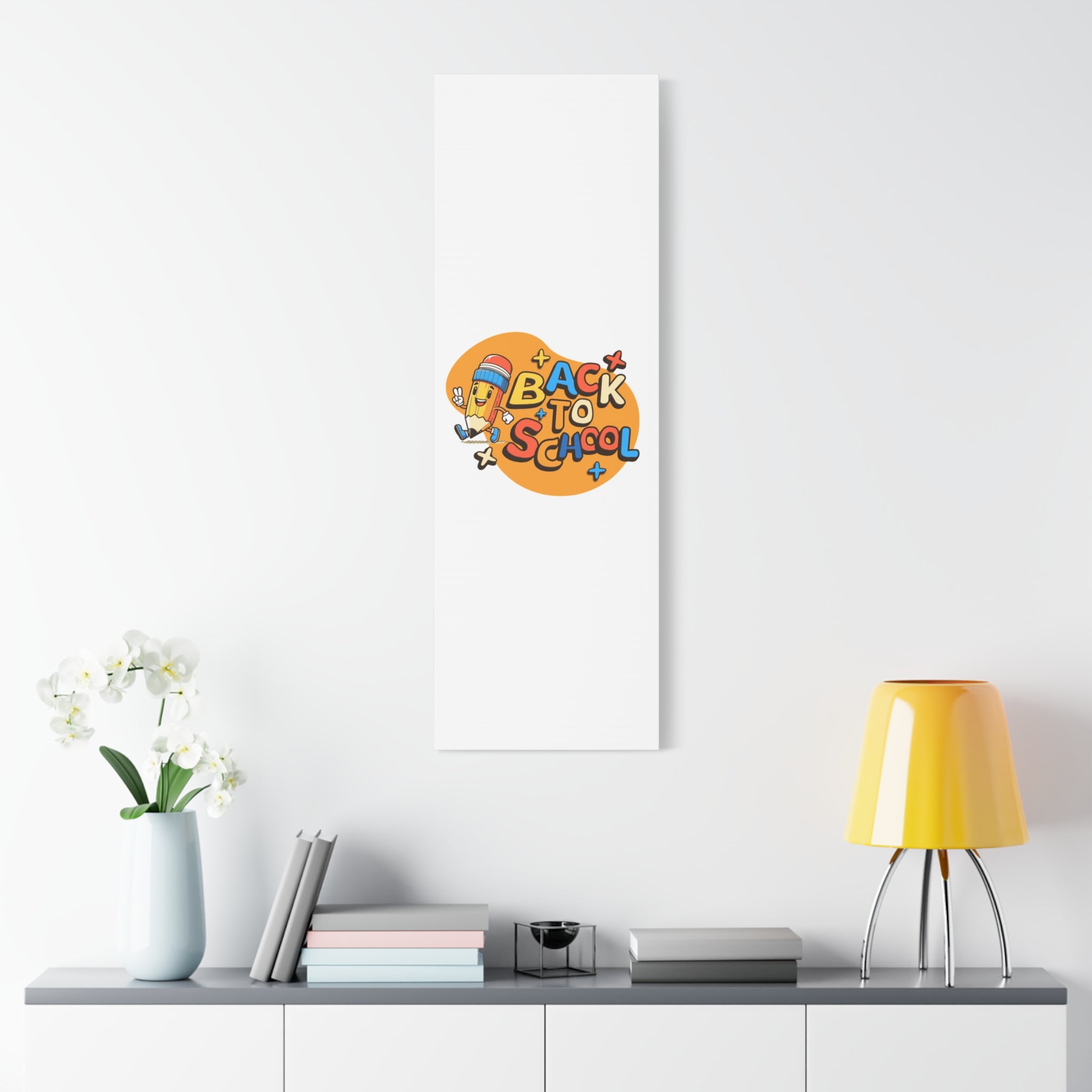 Back to School Canvas Wall Art — Cheerful Pencil Classroom Decor