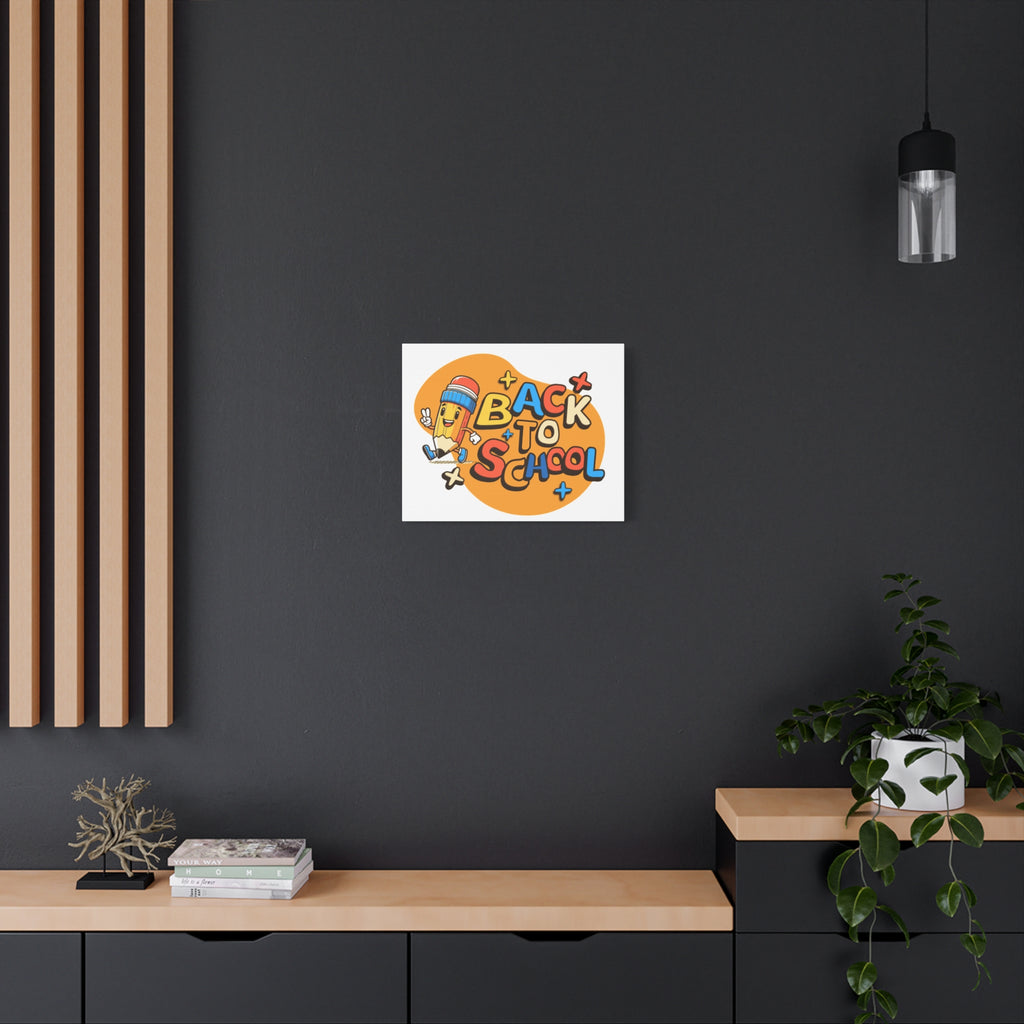 Back to School Canvas Wall Art — Cheerful Pencil Classroom Decor