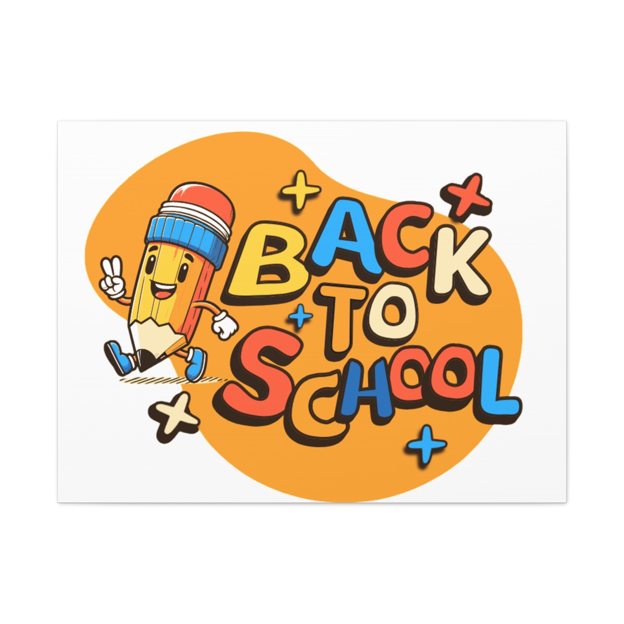 Back to School Canvas Wall Art — Cheerful Pencil Classroom Decor